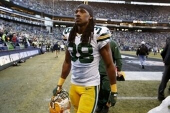January 18, 2015; Seattle, WA, USA; Green Bay Packers cornerback Tramon Williams (38) walks to the locker room following the 28-22 loss against the Seattle Seahawks in the NFC Championship game at CenturyLink Field. Mandatory Credit: Joe Nicholson-USA TOD