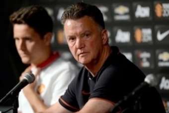 Jul 22, 2014; Pasadena, CA, USA; Manchester United head coach Louis Van Gaal talks to the media during a press conference a day before the game against the Los Angeles Galaxy at the Rose Bowl. Mandatory Credit: Jayne Kamin-Oncea-USA TODAY Sports