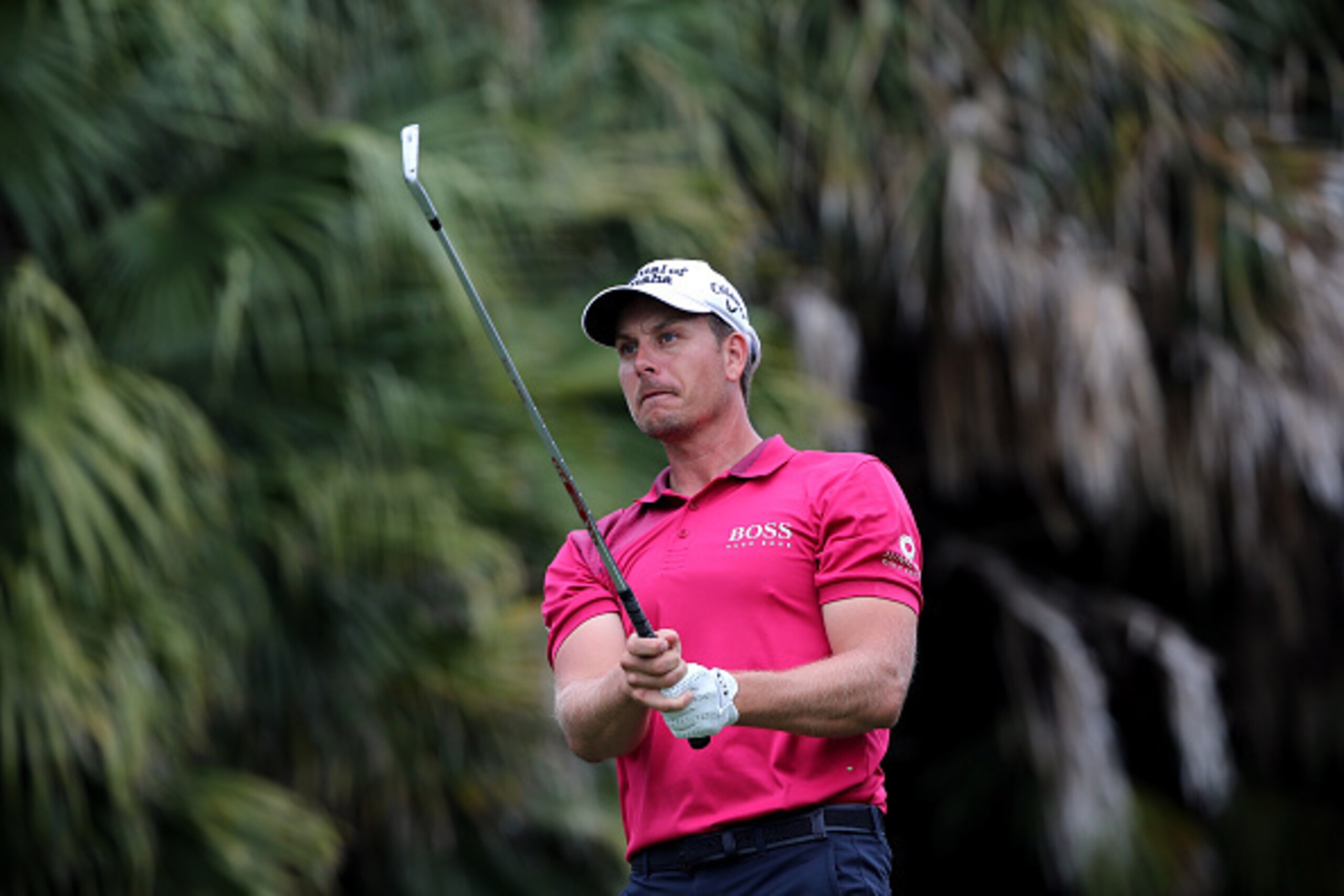 DORAL, FL - MARCH 07:  Henrik Stenson of Sweden watches his tee shot on the thirteenth hole during the third round of the World Golf Championships-Cadillac Championship at Trump National Doral Blue Monster Course on March 7, 2015 in Doral, Florida.  (Phot