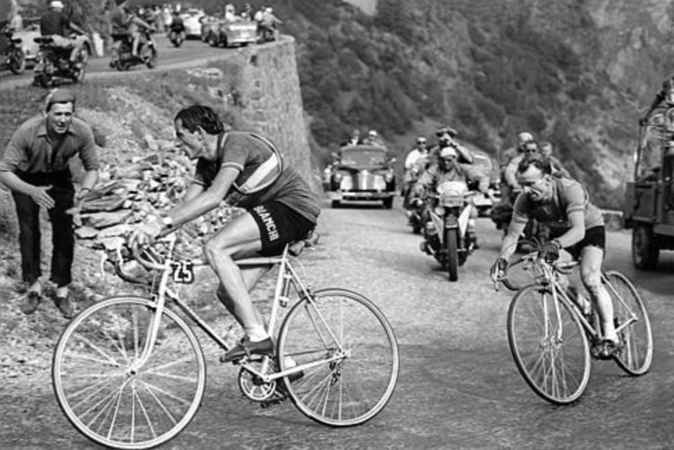 Cycling legend Fausto Coppi (left) personified his definition of superstardom with extraordinary victories and performances in the Tour de France and plenty more besides.