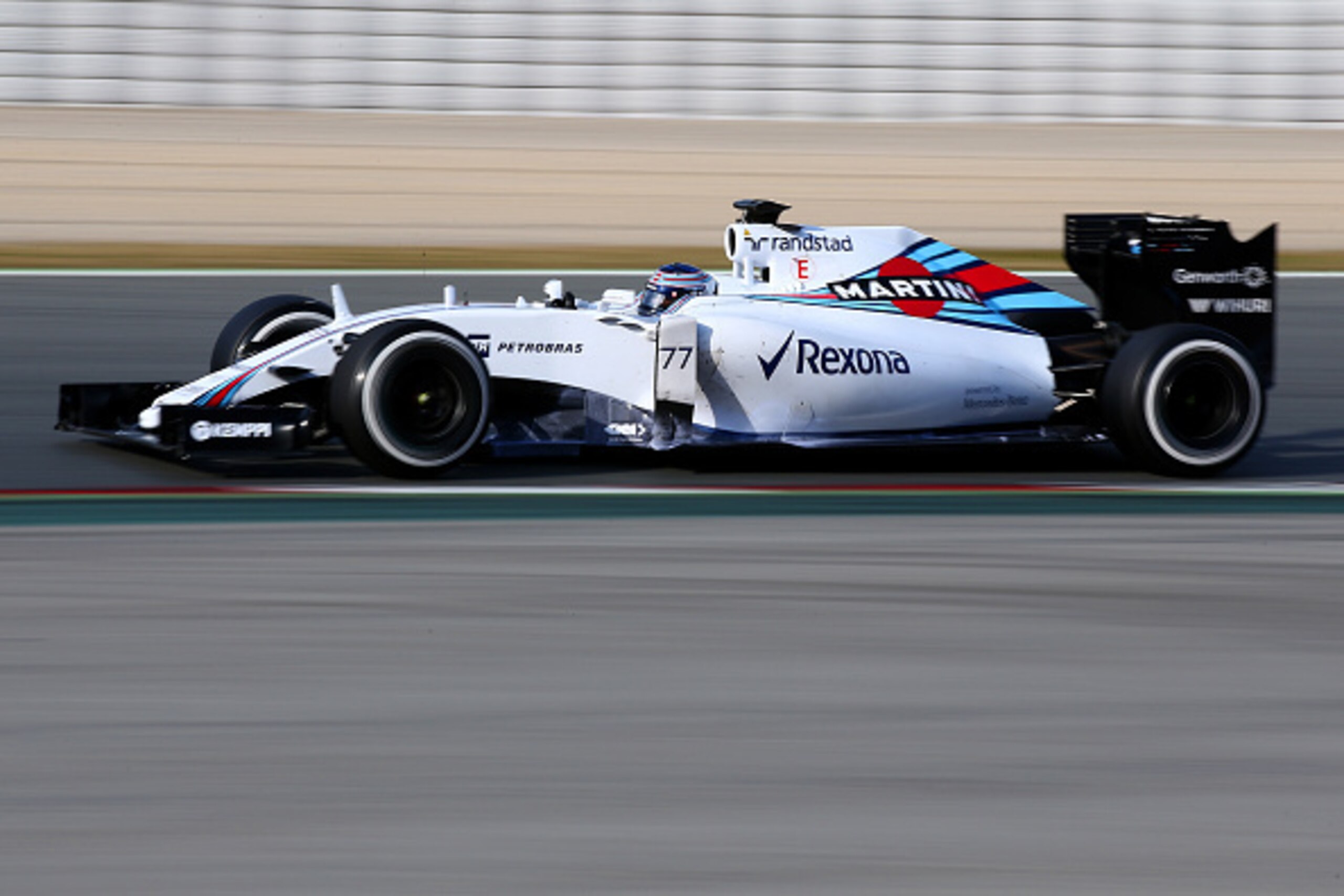 MONTMELO, SPAIN - MARCH 01:  Valtteri Bottas of Finland and Williams drives during day four of the final Formula One Winter Testing at Circuit de Catalunya on March 1, 2015 in Montmelo, Spain.  (Photo by Mark Thompson/Getty Images)