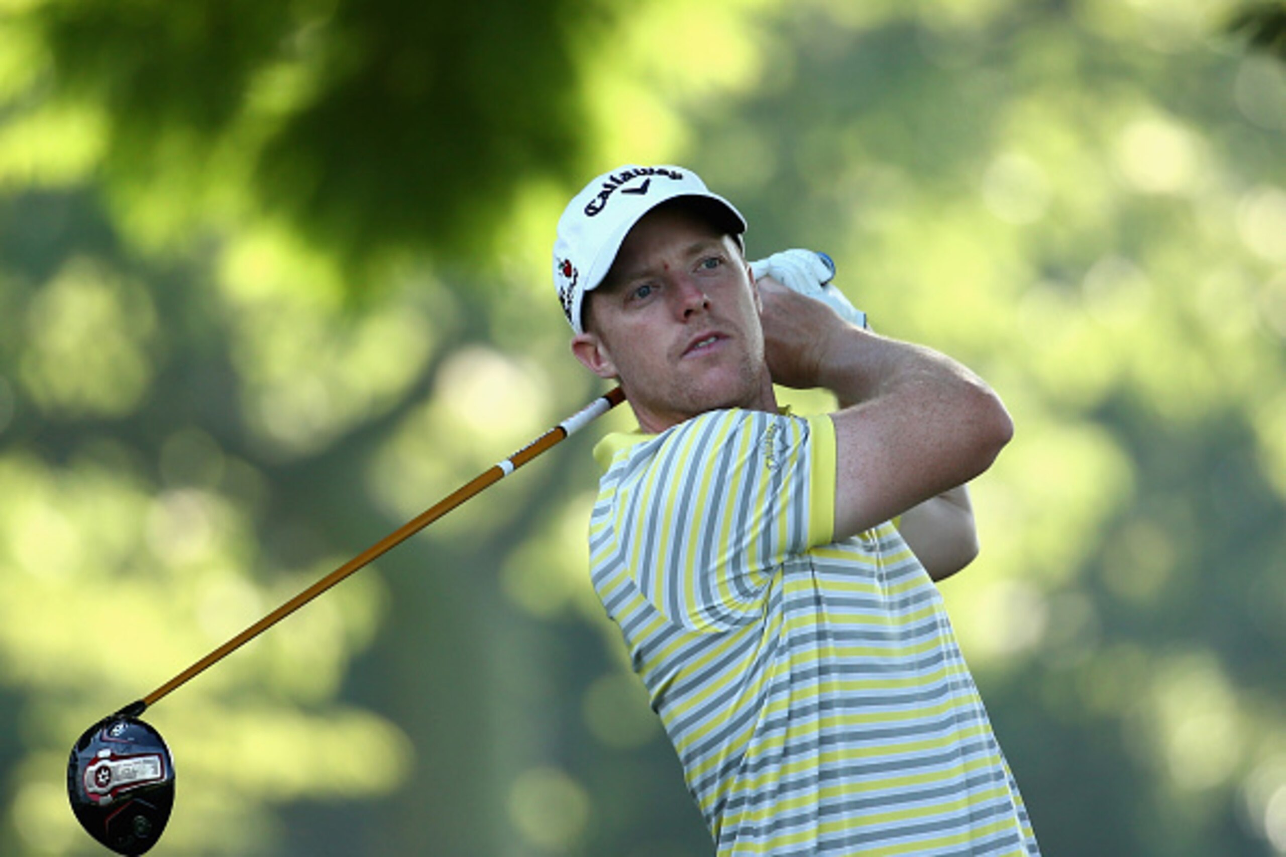 JOHANNESBURG, SOUTH AFRICA - FEBRUARY 26:  David Horsey of England tees off on the first hole during the first round of the Joburg Open at Royal Johannesburg and Kensington Golf Club on February 26, 2015 in Johannesburg, South Africa.  (Photo by Warren Li