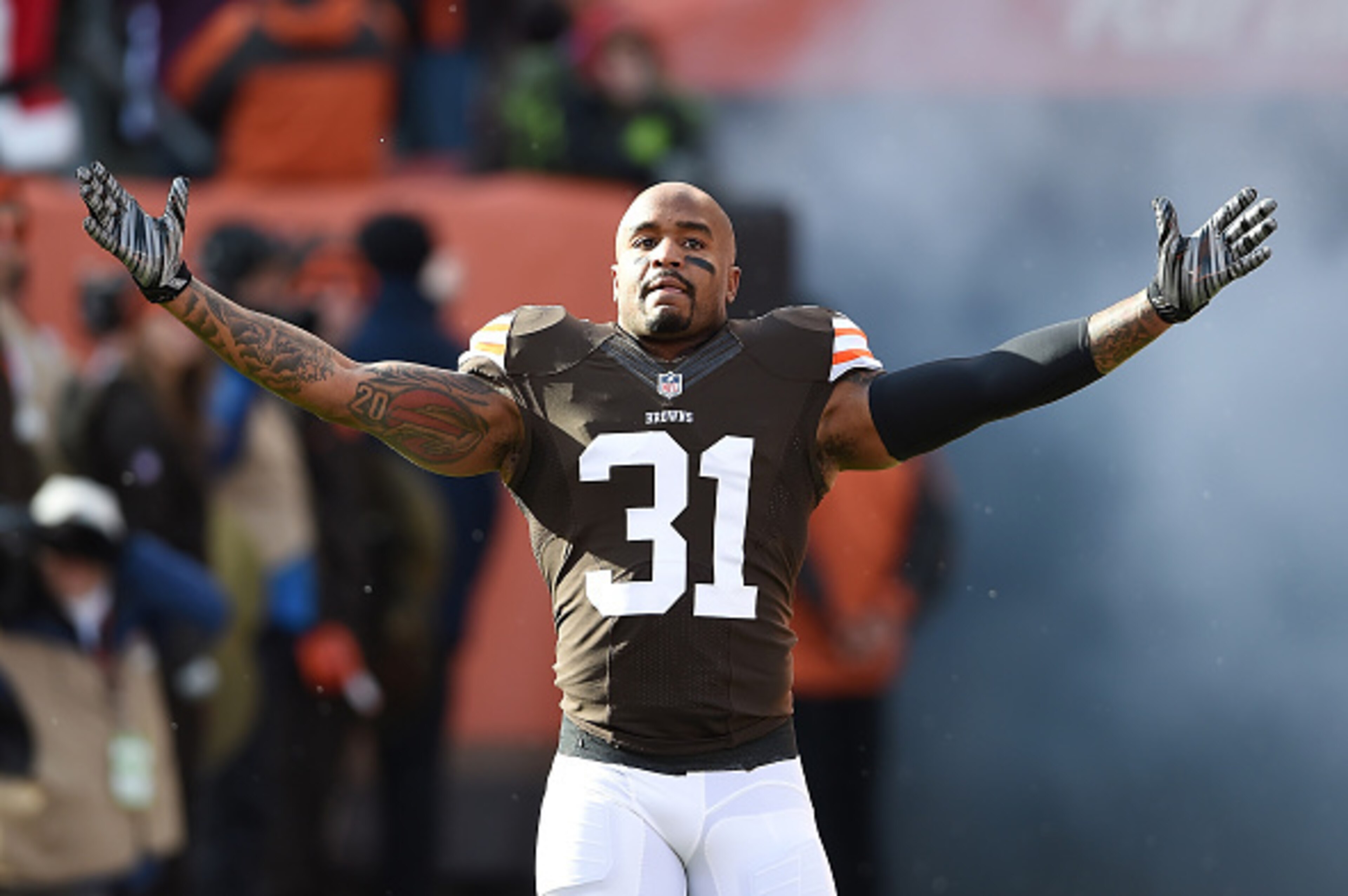 CLEVELAND, OH - DECEMBER 07:  Donte Whitner #31 of the Cleveland Browns is introduced prior to the game against the Indianapolis Colts at FirstEnergy Stadium on December 7, 2014 in Cleveland, Ohio.  (Photo by Jason Miller/Getty Images)
