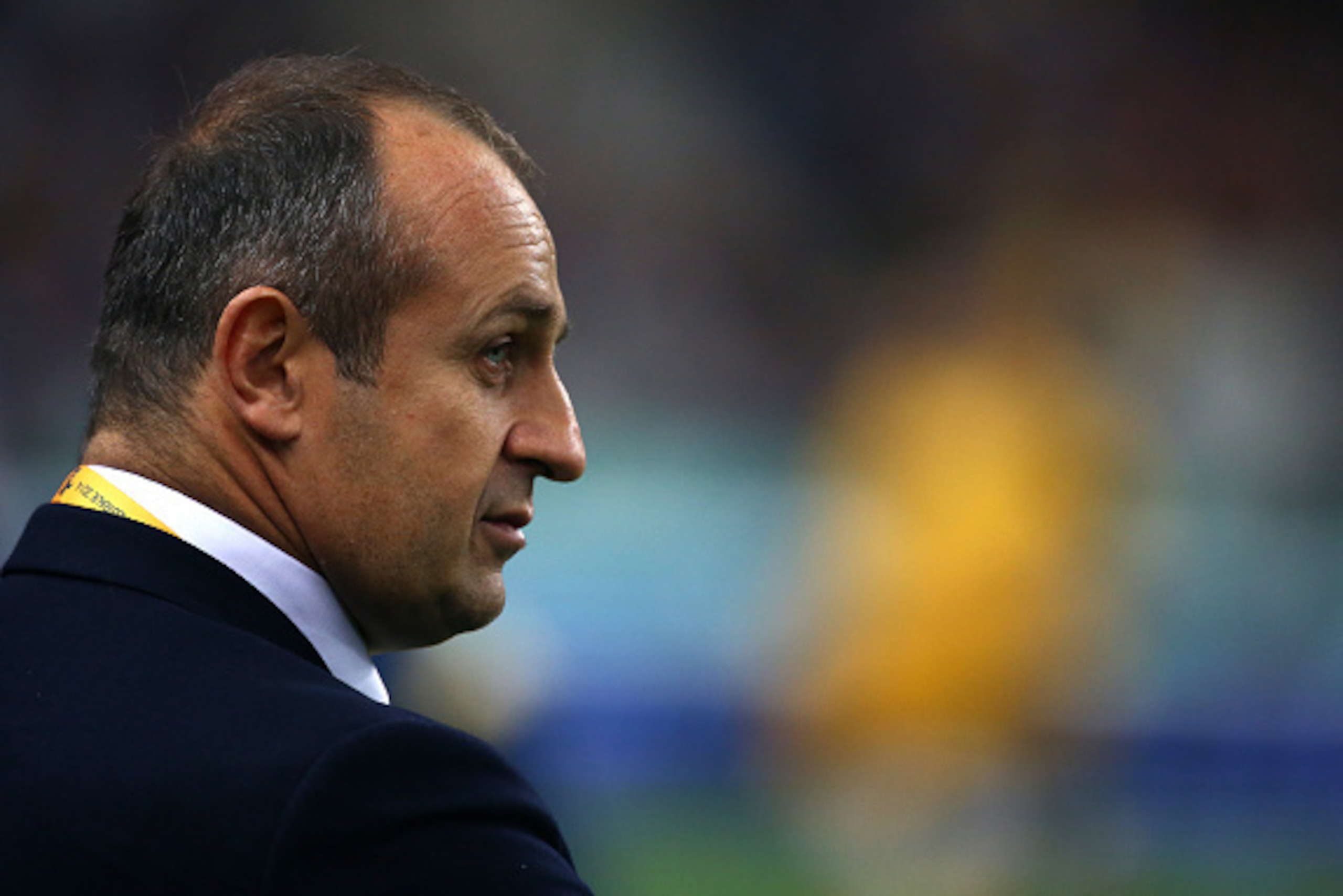 PARIS, FRANCE - NOVEMBER 15: France head coach Philippe Saint-Andre keeps an eye on the warm up during the International match between France and Australia at The Stade De France on November 15, 2014 in Paris, France. (Photo by Charlie Crowhurst/Getty Ima PARIS, FRANCE - NOVEMBER 15: France head coach Philippe Saint-Andre keeps an eye on the warm up during the International match between France and Australia at The Stade De France on November 15, 2014 in Paris, France. (Photo by Charlie Crowhurst/Getty Ima