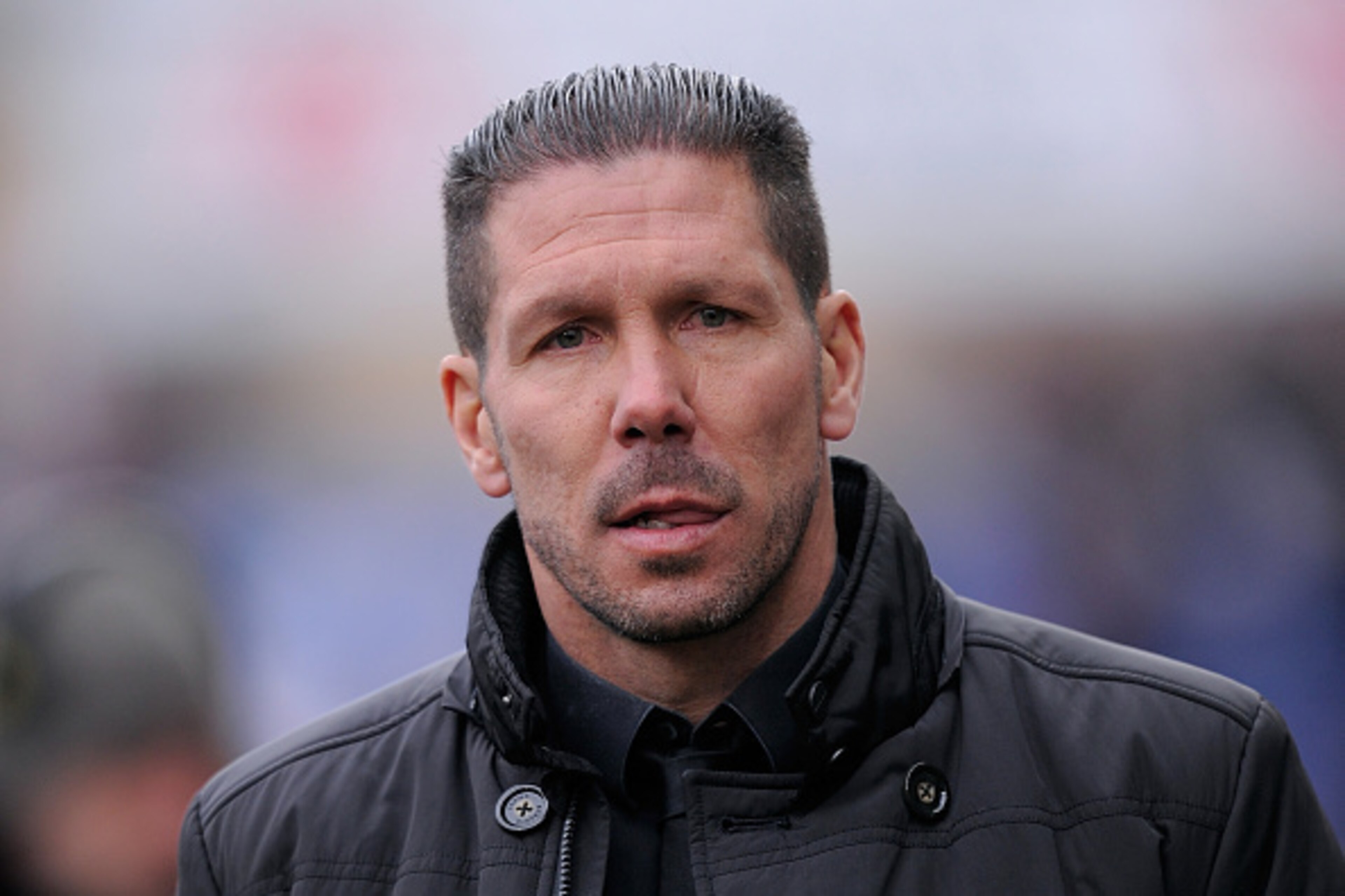 MADRID, SPAIN - FEBRUARY 07:  Head coach Diego Simeone of Club Atletico de Madrid looks on during the La Liga match between Club Atletico de Madrid and Real Madrid at Vicente Calderon Stadium on February 7, 2015 in Madrid, Spain.  (Photo by Denis Doyle/Ge
