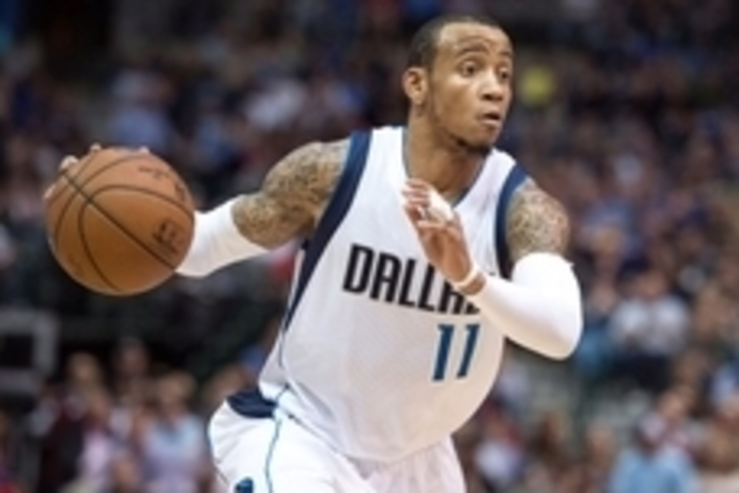 Mar 13, 2015; Dallas, TX, USA; Dallas Mavericks guard Monta Ellis (11) brings the ball up court during the first quarter against the Los Angeles Clippers at the American Airlines Center. Mandatory Credit: Jerome Miron-USA TODAY Sports