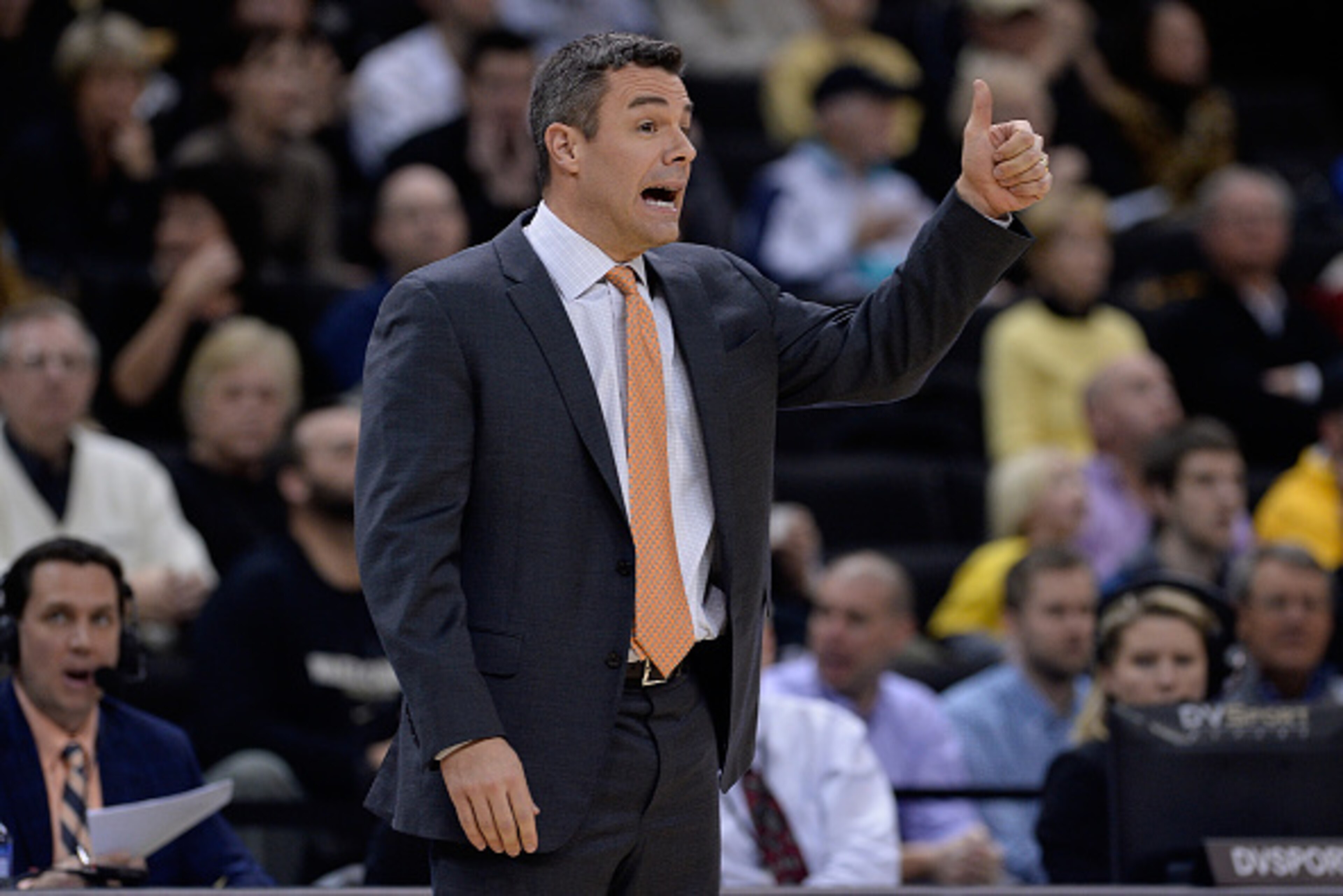 WINSTON-SALEM, NC - FEBRUARY 25:  Head coach Tony Bennett of the Virginia Cavaliers  directs his team against the Wake Forest Demon Deacons during their game at the LJVM Coliseum Complex on February 25, 2015 in Winston-Salem, North Carolina.  (Photo by Gr