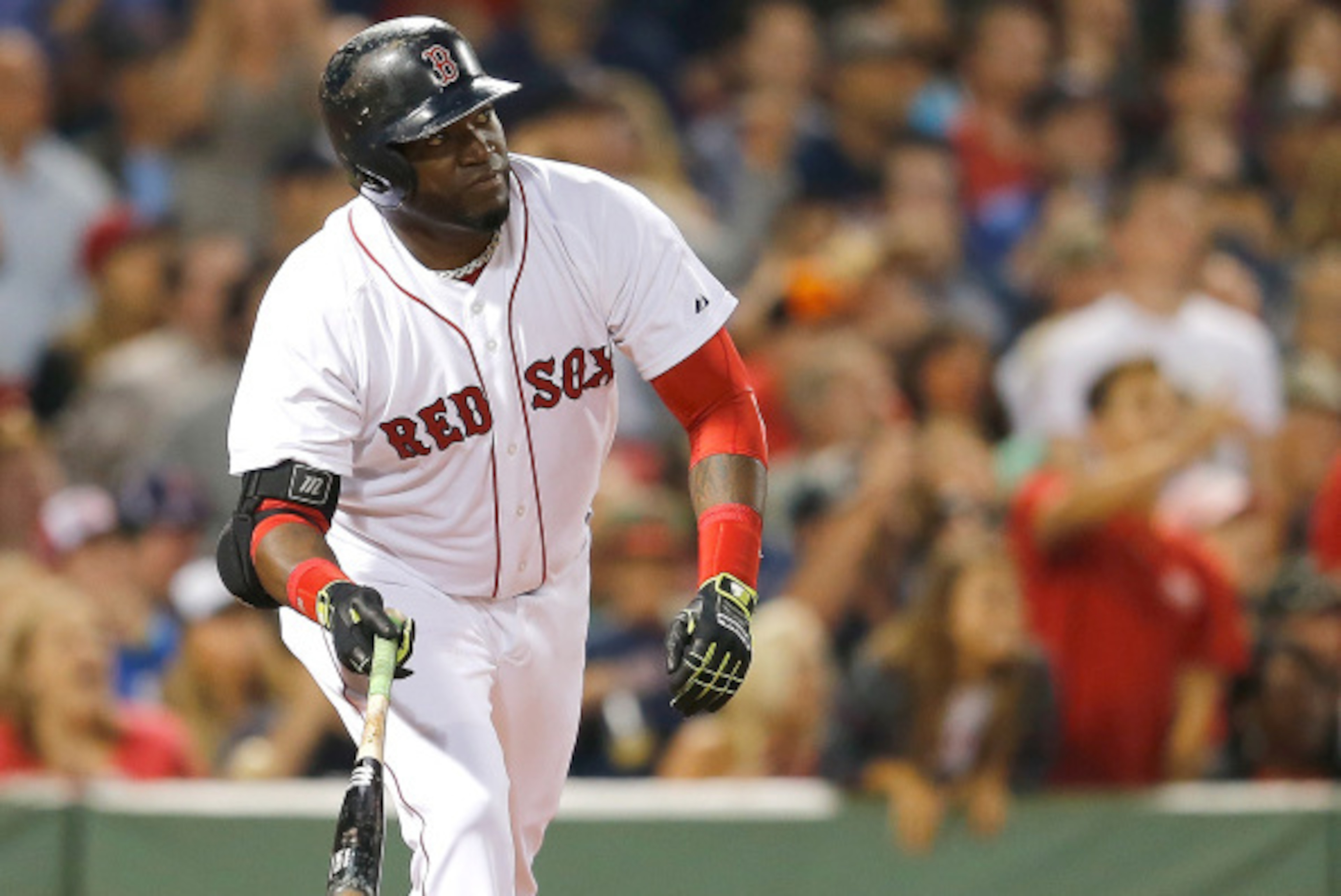 BOSTON, MA - AUGUST 3: David Ortiz #34 of the Boston Red Sox watches the flight of his home run in the fourth inning against the New York Yankees at Fenway Park on August 3, 2014 in Boston, Massachusetts. (Photo by Jim Rogash/Getty Images) BOSTON, MA - AUGUST 3: David Ortiz #34 of the Boston Red Sox watches the flight of his home run in the fourth inning against the New York Yankees at Fenway Park on August 3, 2014 in Boston, Massachusetts. (Photo by Jim Rogash/Getty Images)