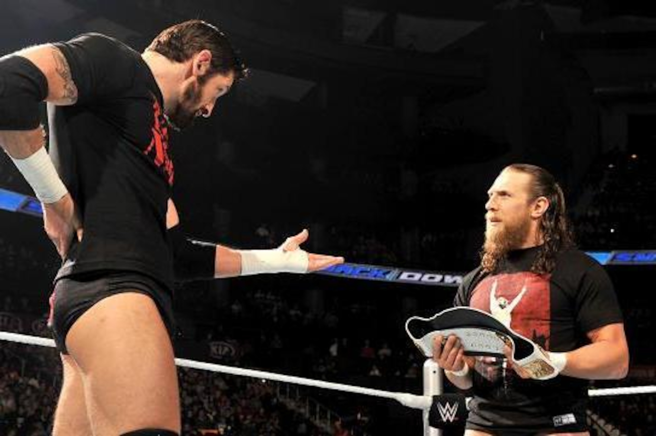 Bad News Barrett demands his title back from Daniel Bryan.