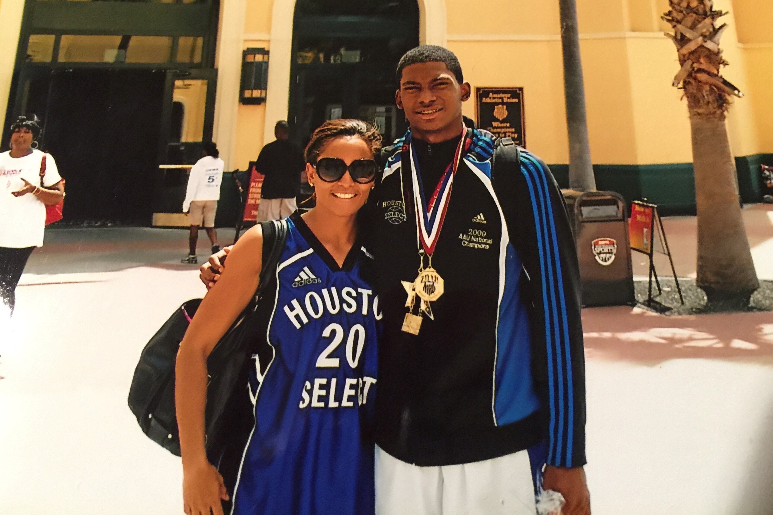 Robin Davis and her son Justise Winslow.