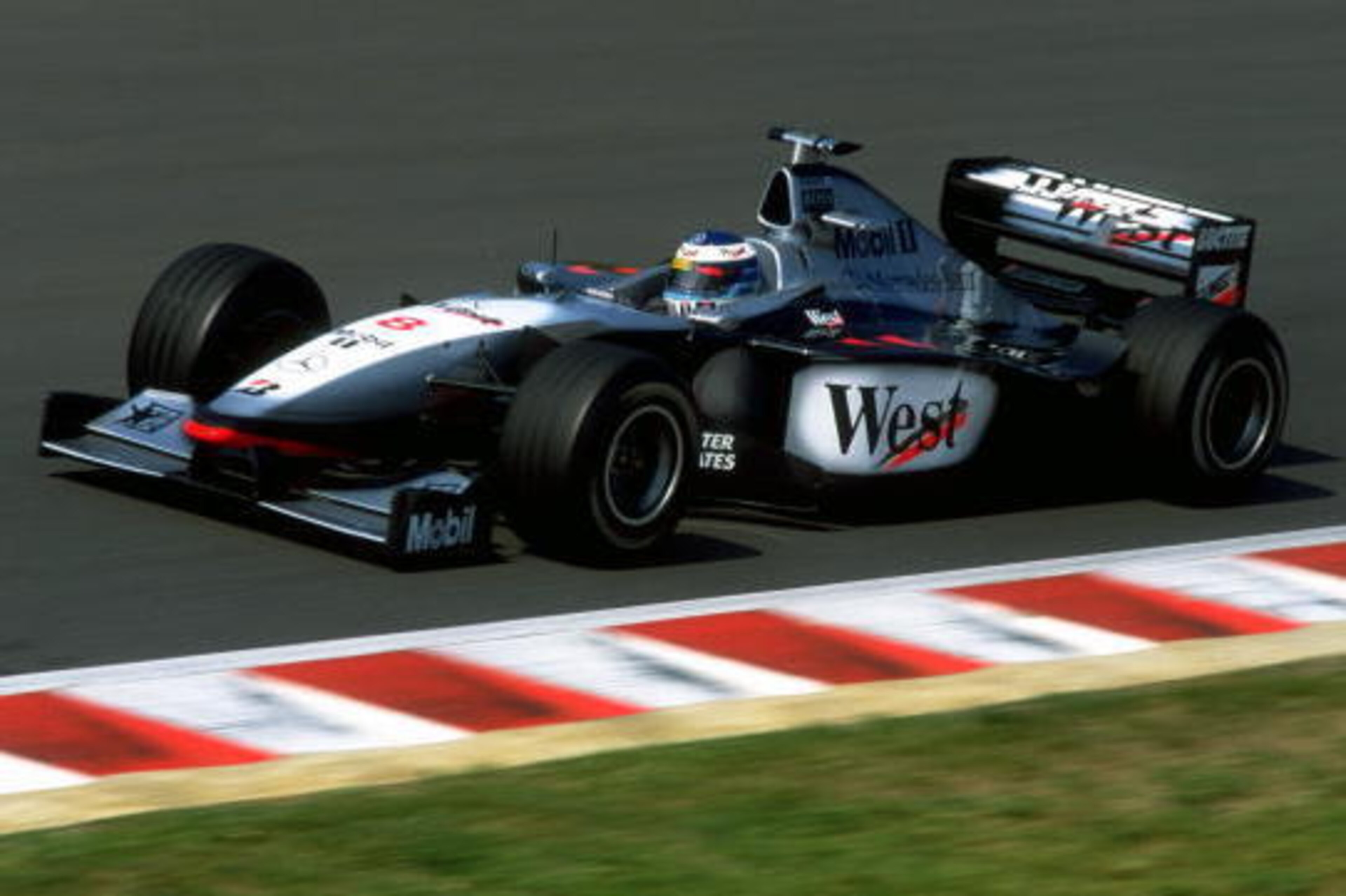 16 Aug 1998:  McLaren Mercedes driver Mika Hakkinen on his way to third in the Hungarian Grand Prix at the Hungaroring in Hungary. \ Mandatory Credit: Mark Thompson /Allsport