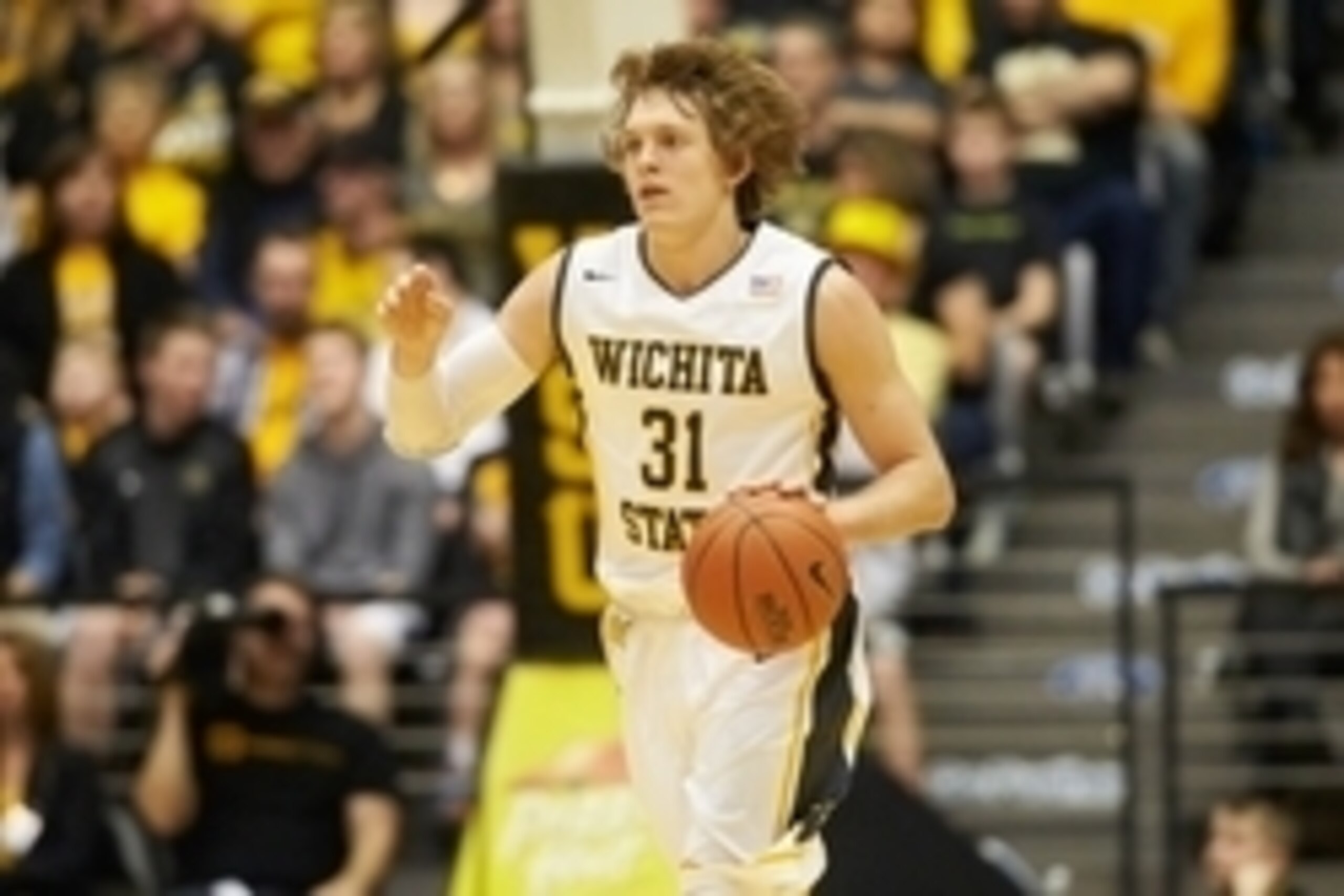 Feb 7, 2015; Wichita, KS, USA; Wichita State Shockers guard Ron Baker (31) at Charles Koch Arena. Mandatory Credit: Gary Rohman-USA TODAY Sports