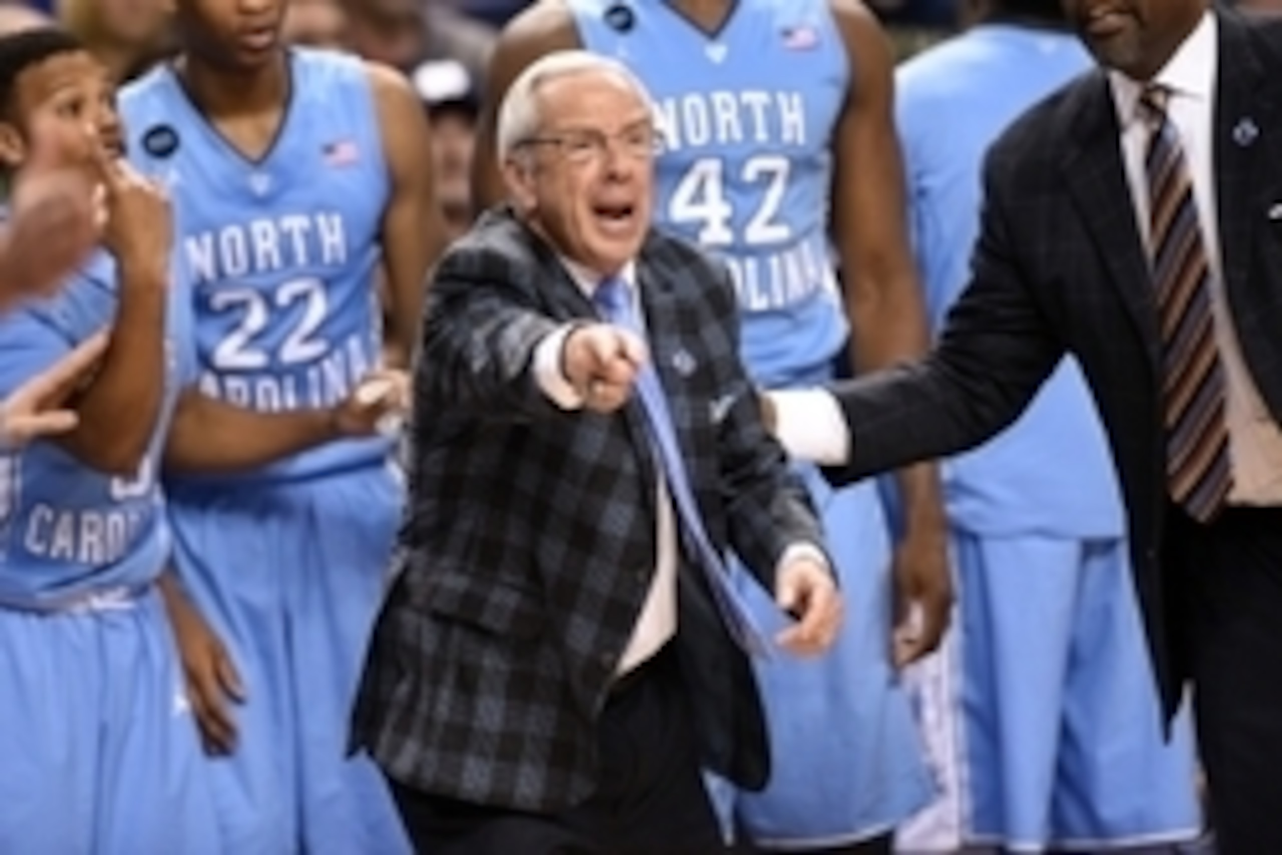 Mar 13, 2015; Greensboro, NC, USA; North Carolina Tar Heels head coach Roy Williams coaches against the Virginia Cavaliers in the second half during the semifinals of the ACC Tournament at Greensboro Coliseum. The North Carolina Tar Heels won 71-67. Manda