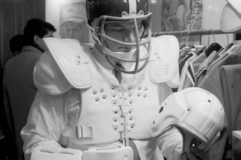 The history of football includes constant safety-gear refinement.