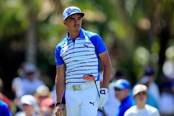 DORAL, FL - MARCH 06:  Rickie Fowler of the United States watches his shot on the twelfth hole during the second round of the World Golf Championships-Cadillac Championship at Trump National Doral Blue Monster Course on March 6, 2015 in Doral, Florida.  (