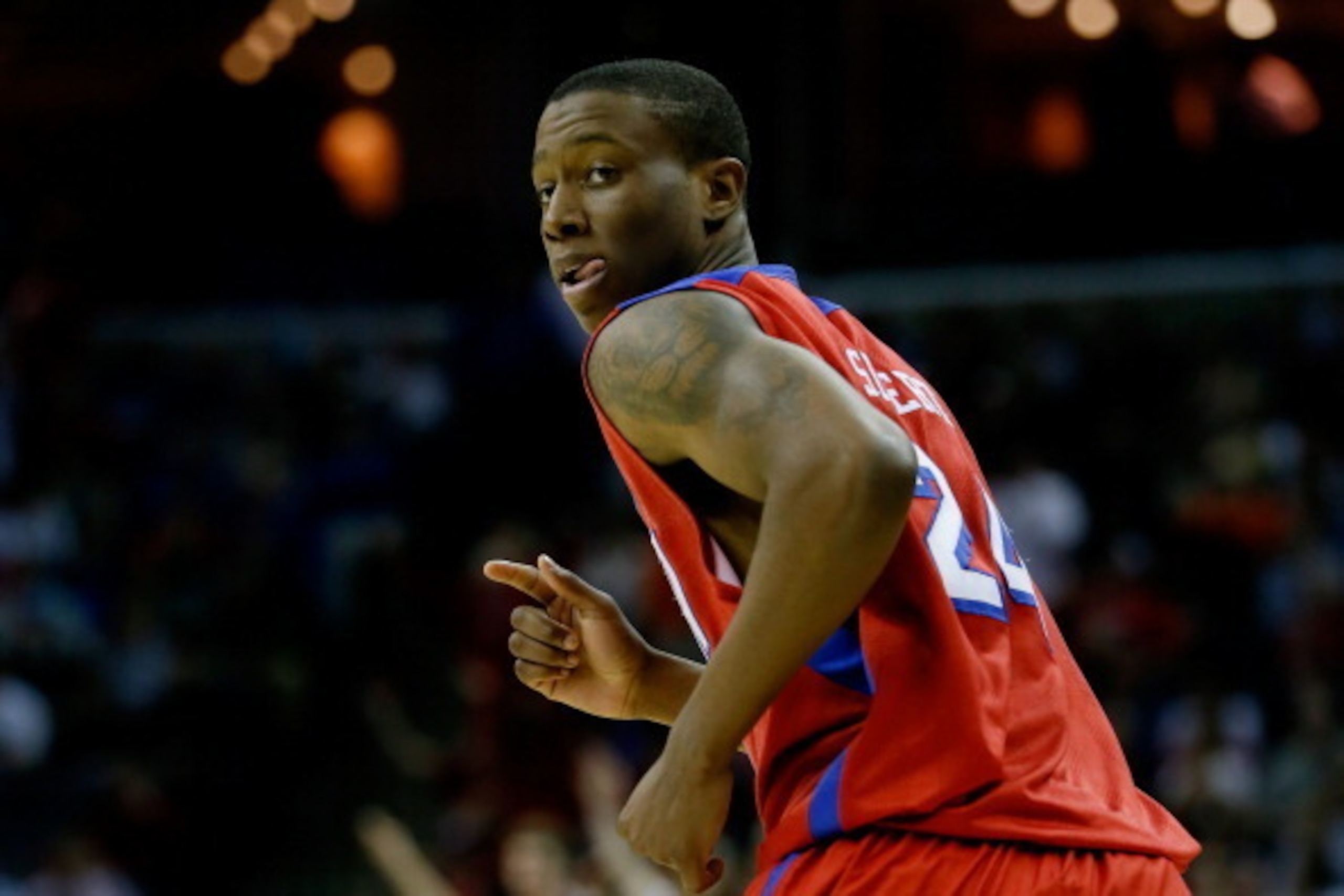 MEMPHIS, TN - MARCH 27:  Jordan Sibert #24 of the Dayton Flyers reacts against the Stanford Cardinal during a regional semifinal of the 2014 NCAA Men's Basketball Tournament at the FedExForum on March 27, 2014 in Memphis, Tennessee.  (Photo by Kevin C. Co