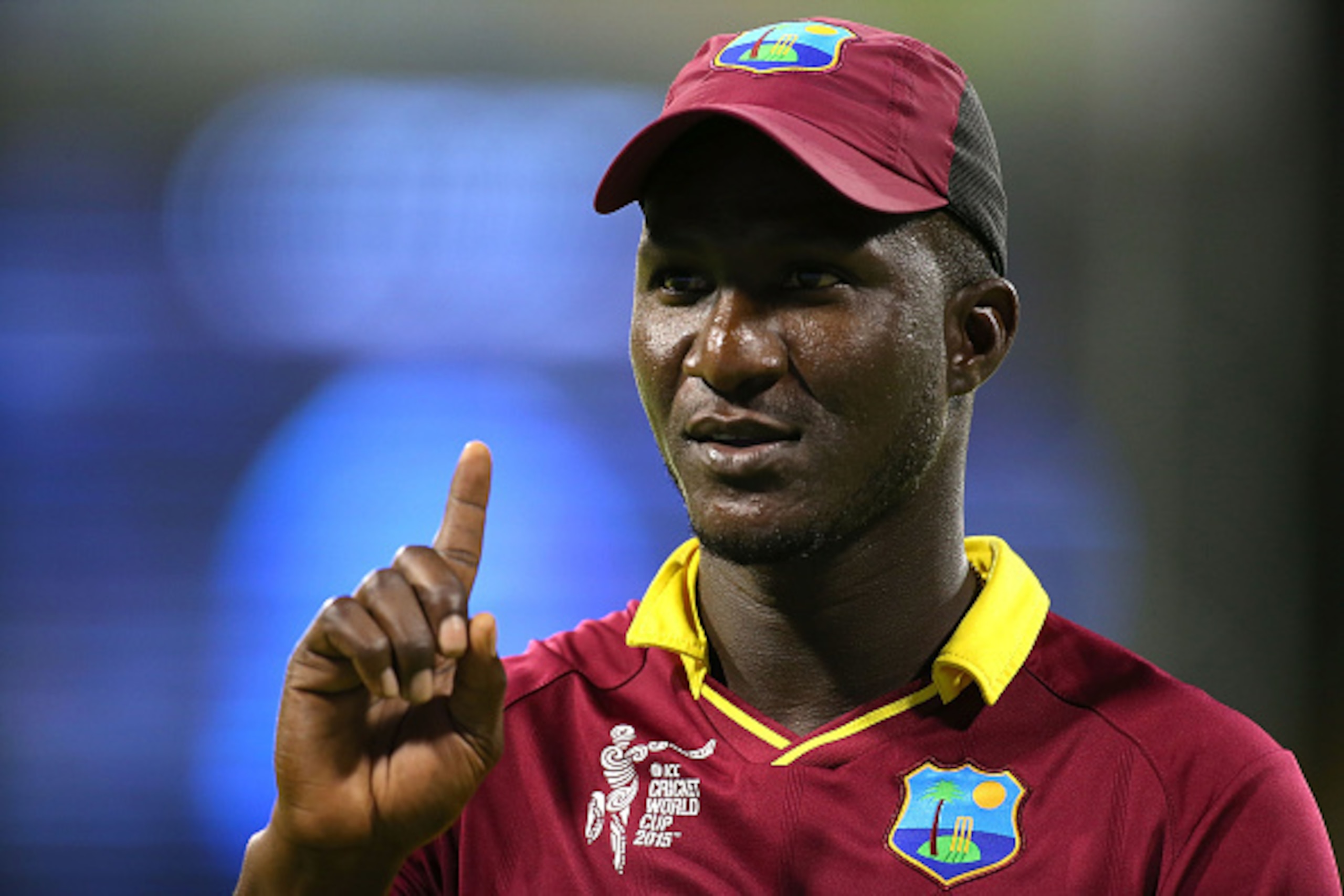 PERTH, AUSTRALIA - MARCH 06:  Darren Sammy of the West Indies interacts with Indian spectators during the 2015 ICC Cricket World Cup match between India and the West Indies at WACA on March 6, 2015 in Perth, Australia.  (Photo by Paul Kane/Getty Images)