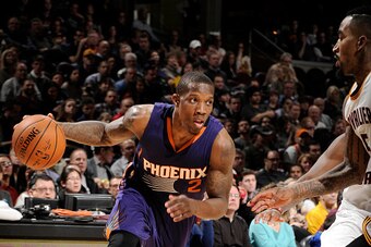 CLEVELAND, OH - MARCH 7:   Eric Bledsoe #2 of the Phoenix Suns handles the ball against the Cleveland Cavaliers on March 7, 2015 at Quicken Loans Arena in Cleveland, Ohio. NOTE TO USER: User expressly acknowledges and agrees that, by downloading and/or us
