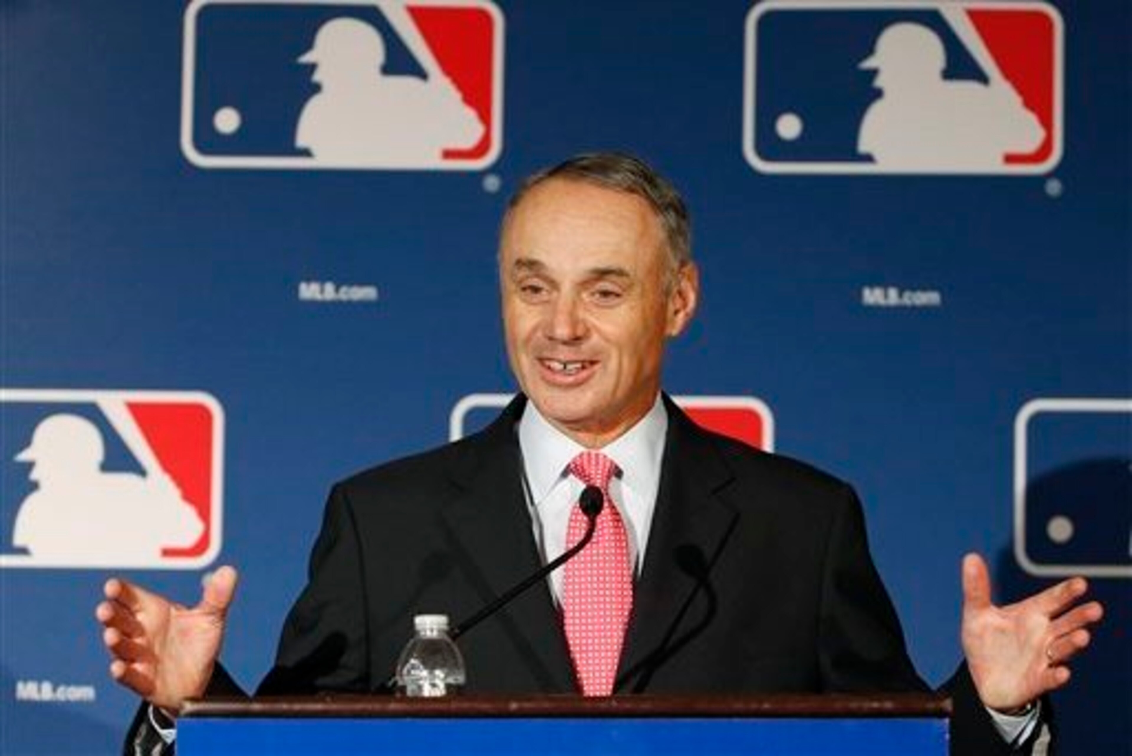 Not that anyone should be surprised at Rob Manfred sticking up for his baby, of course. Not that anyone should be surprised at Rob Manfred sticking up for his baby, of course.