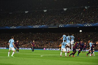 BARCELONA, SPAIN - MARCH 18: Lionel Messi of Barcelona takes a free kick during the UEFA Champions League Round of 16 second leg match between Barcelona and Manchester City at Camp Nou on March 18, 2015 in Barcelona, Spain.  (Photo by Michael Regan/Getty 