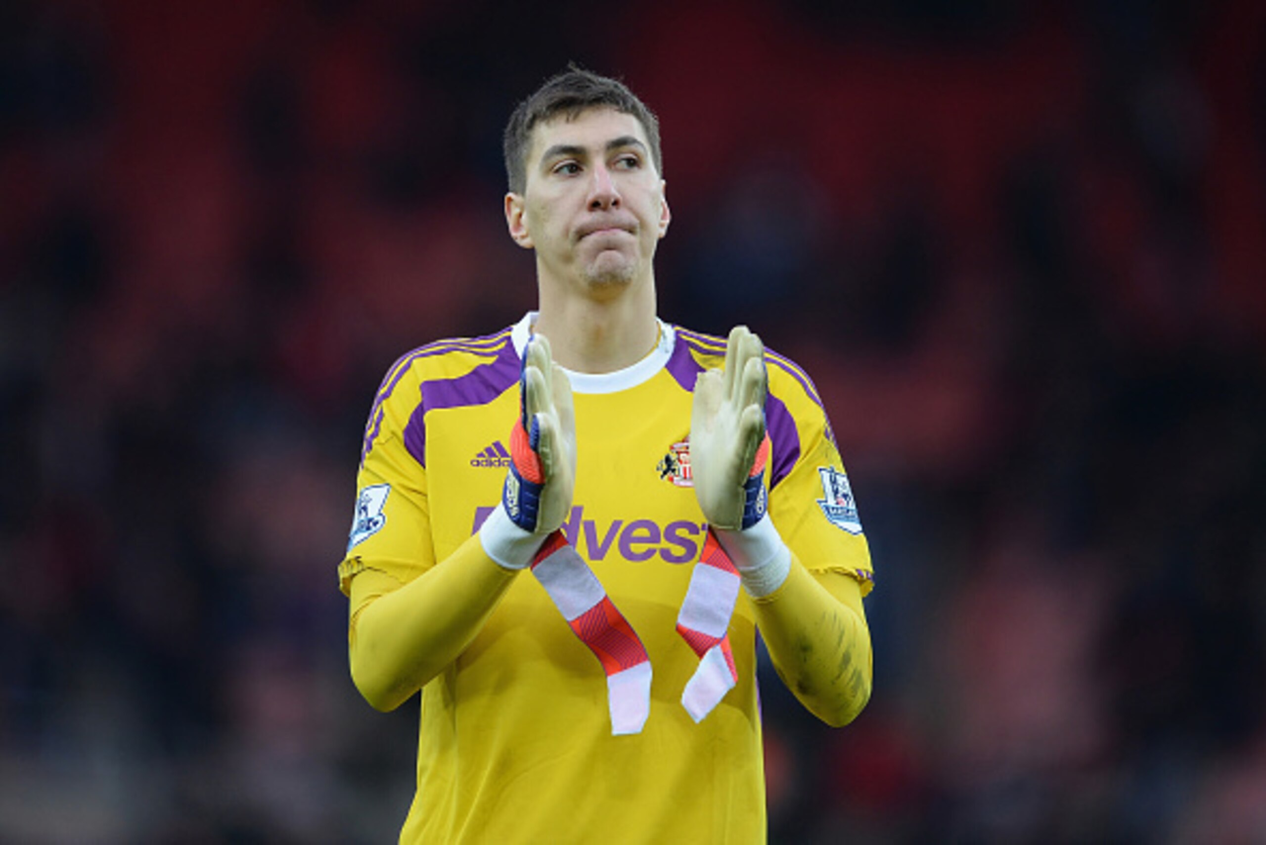 SUNDERLAND, ENGLAND - MARCH 14:  Costel Pantilimon of Sunderland looks on after the Barclays Premier League match between Sunderland and Aston Villa at Stadium of Light on March 14, 2015 in Sunderland, England.  (Photo by Nigel Roddis/Getty Images)