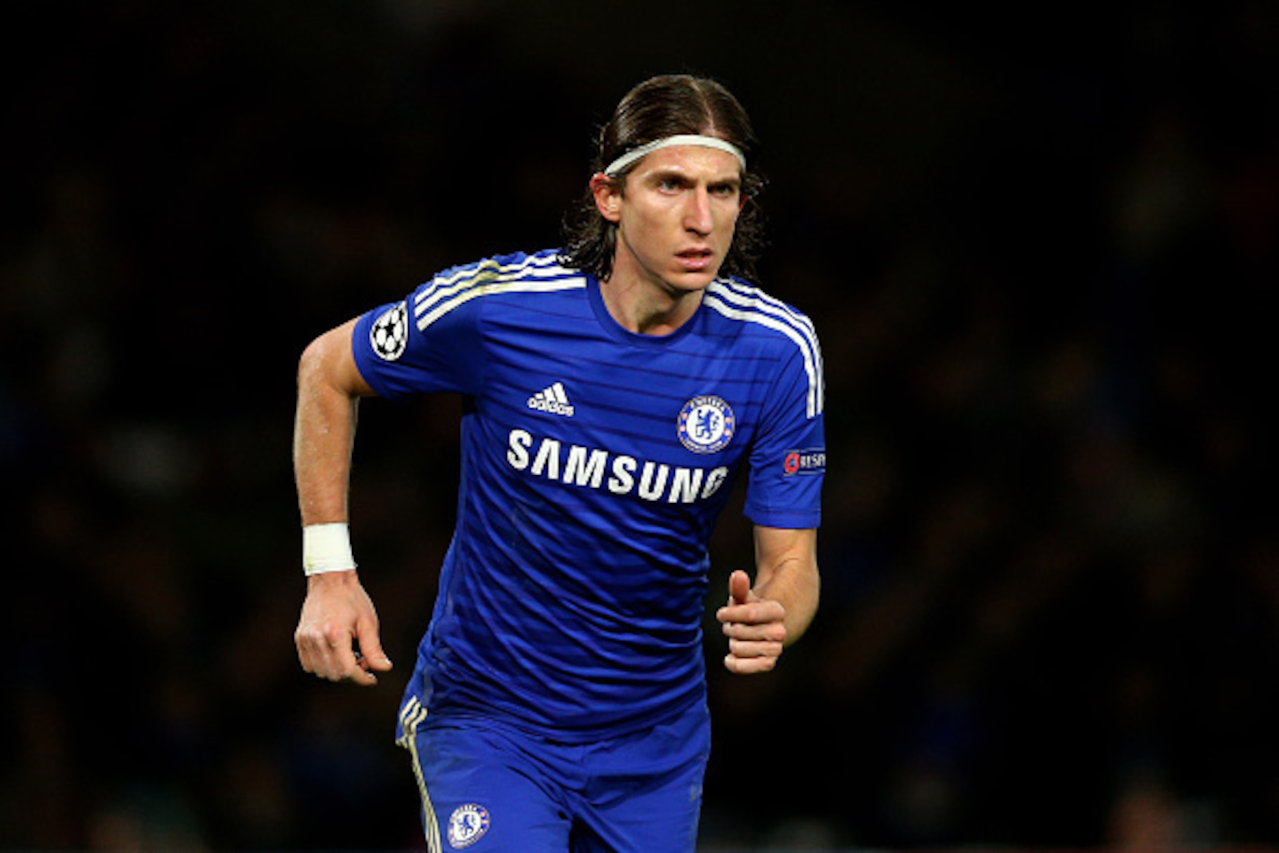 LONDON, ENGLAND - DECEMBER 10:  Filipe Luis of Chelsea in action during the UEFA Champions League group G match between Chelsea and Sporting Clube de Portugal at Stamford Bridge on December 10, 2014 in London, United Kingdom.  (Photo by Clive Mason/Getty 