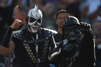 OAKLAND, CA - NOVEMBER 09:  Fans of the Oakland Raiders rally against the Denver Broncos in the first half at O.co Coliseum on November 9, 2014 in Oakland, California.  (Photo by Thearon W. Henderson/Getty Images)