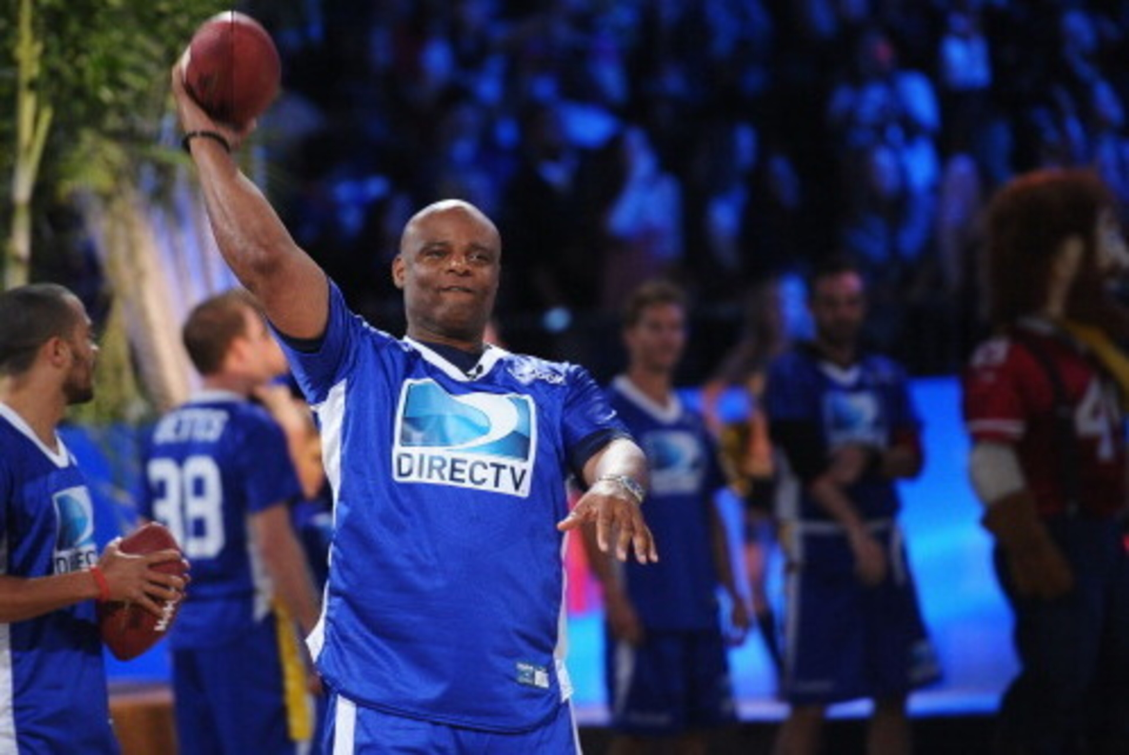 NEW ORLEANS, LA - FEBRUARY 02:  NFL Hall of Famer Warren Moon attends DIRECTV'S Seventh Annual Celebrity Beach Bowl at DTV SuperFan Stadium at Mardi Gras World on February 2, 2013 in New Orleans, Louisiana.  (Photo by Michael Loccisano/Getty Images For Di