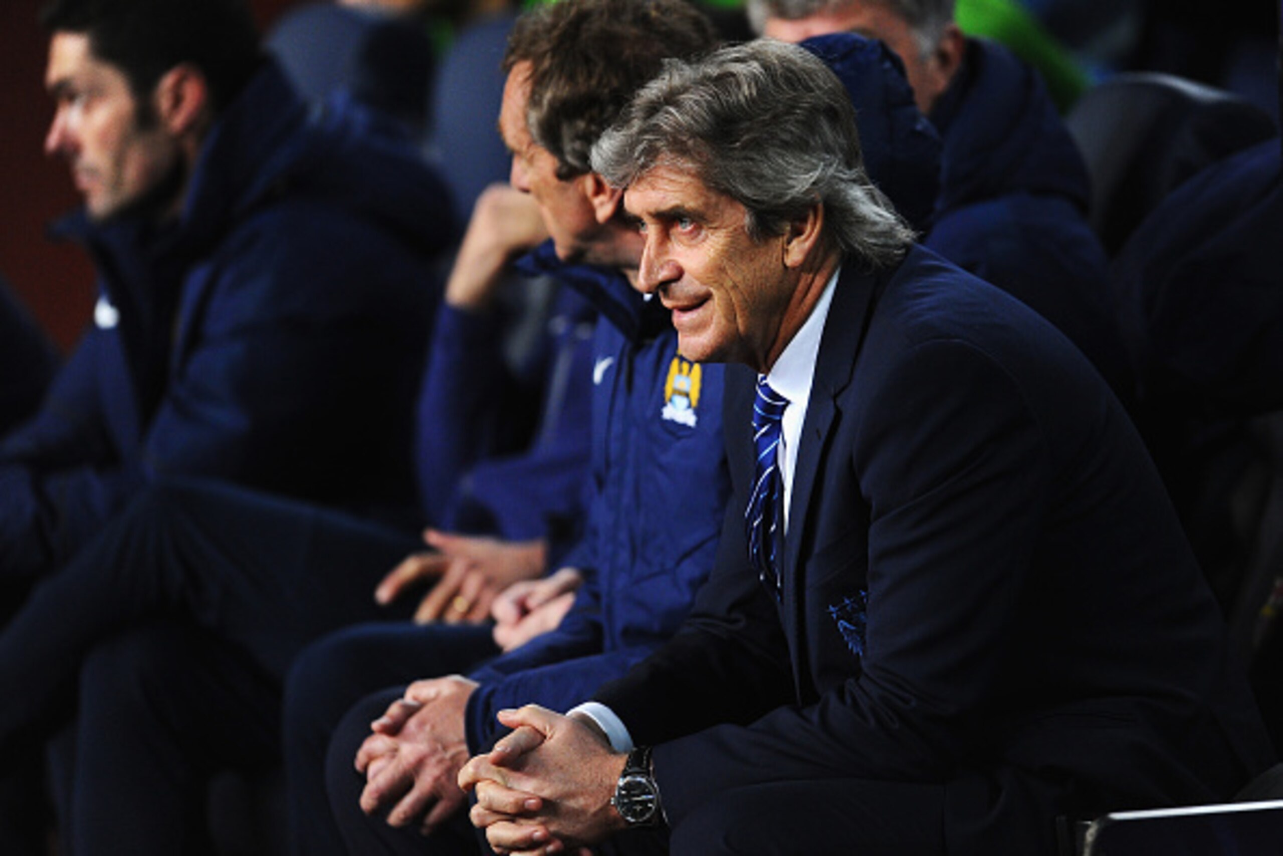 BARCELONA, SPAIN - MARCH 18: Manuel Pellegrini, coach of Manchester City looks on during the UEFA Champions League Round of 16 second leg match between Barcelona and Manchester City at Camp Nou on March 18, 2015 in Barcelona, Spain.  (Photo by David Ramos