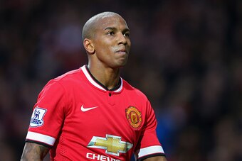 MANCHESTER, ENGLAND - MARCH 15:  Ashley Young of Manchester United looks on during the Barclays Premier League match between Manchester United and Tottenham Hotspur at Old Trafford on March 15, 2015 in Manchester, England.  (Photo by Alex Livesey/Getty Im