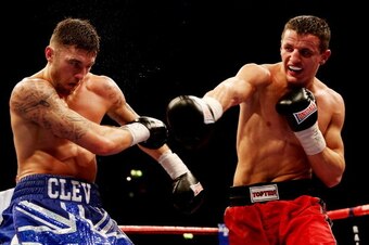 LONDON, ENGLAND - APRIL 20:  Nathan Cleverly (L) in action against Robin Krasniqi during the WBO World Light-Heavyweight Championship bout at Wembley Arena on April 20, 2013 in London, England.  (Photo by Scott Heavey/Getty Images)