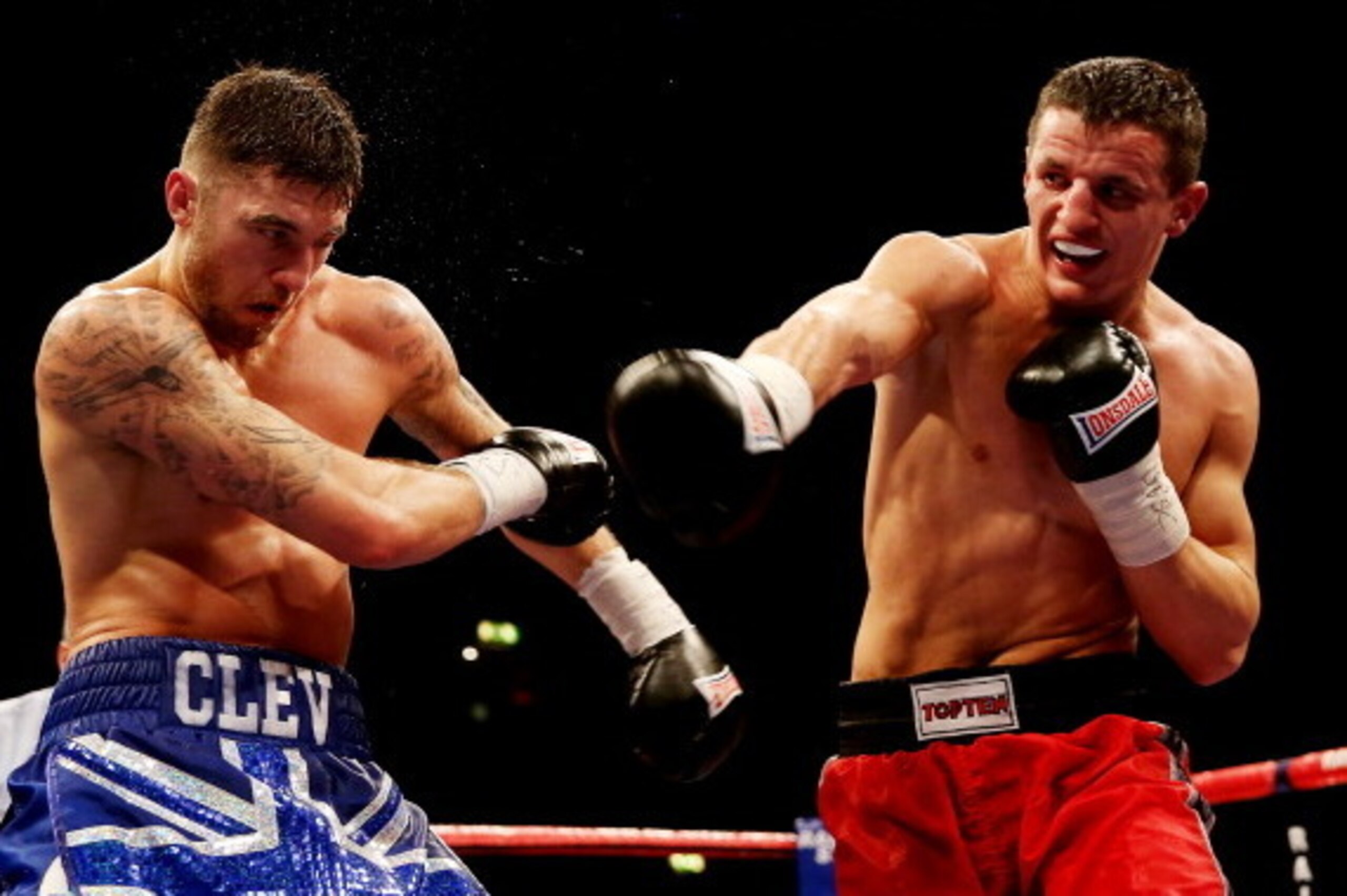 LONDON, ENGLAND - APRIL 20: Nathan Cleverly (L) in action against Robin Krasniqi during the WBO World Light-Heavyweight Championship bout at Wembley Arena on April 20, 2013 in London, England. (Photo by Scott Heavey/Getty Images) LONDON, ENGLAND - APRIL 20: Nathan Cleverly (L) in action against Robin Krasniqi during the WBO World Light-Heavyweight Championship bout at Wembley Arena on April 20, 2013 in London, England. (Photo by Scott Heavey/Getty Images)