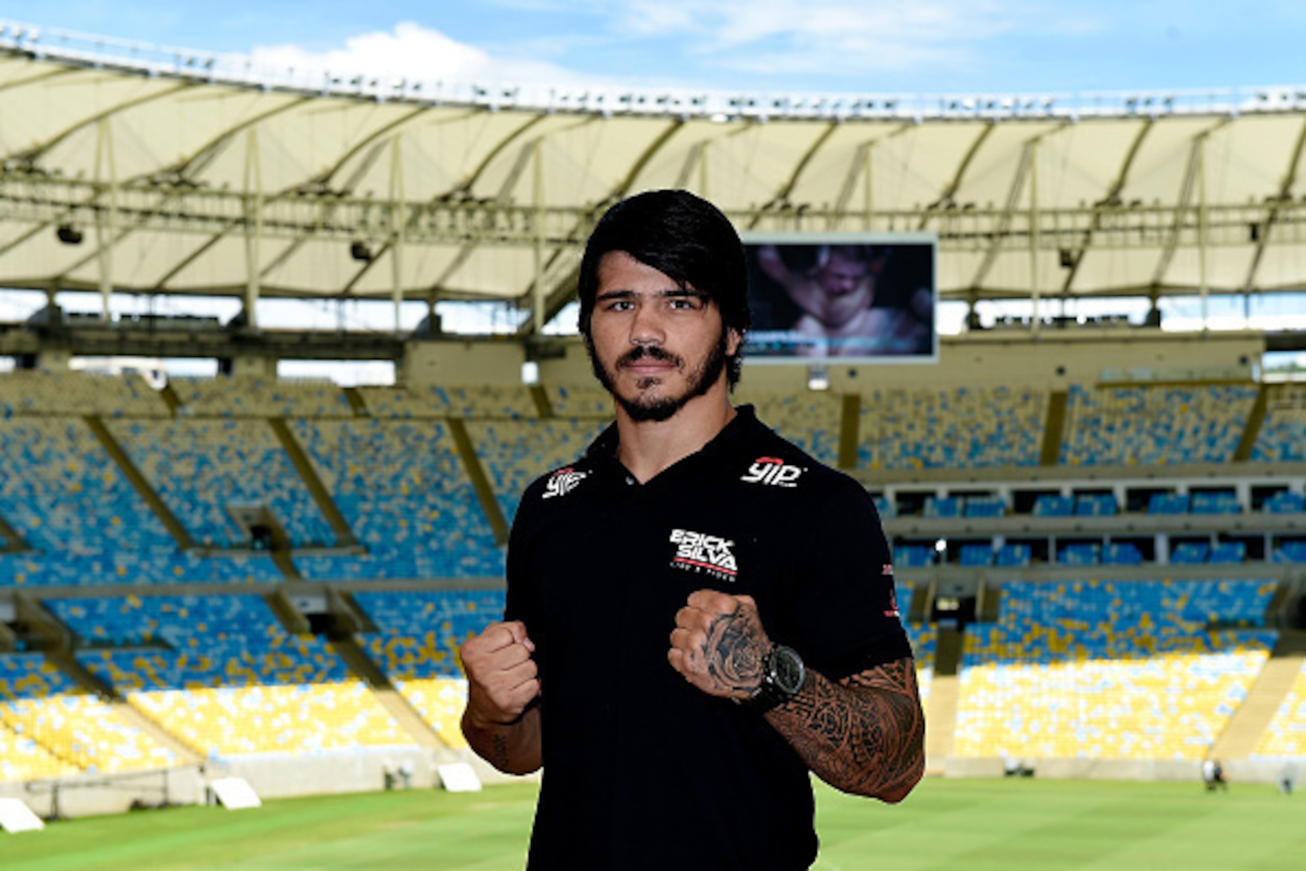 RIO DE JANEIRO, BRAZIL - FEBRUARY 10:  Erick Silva poses for a photo during the UFC Rio Open Workouts at Maracana Stadium on February 10, 2015 in Rio de Janeiro, Brazil.  (Photo by Buda Mendes/Getty Images)