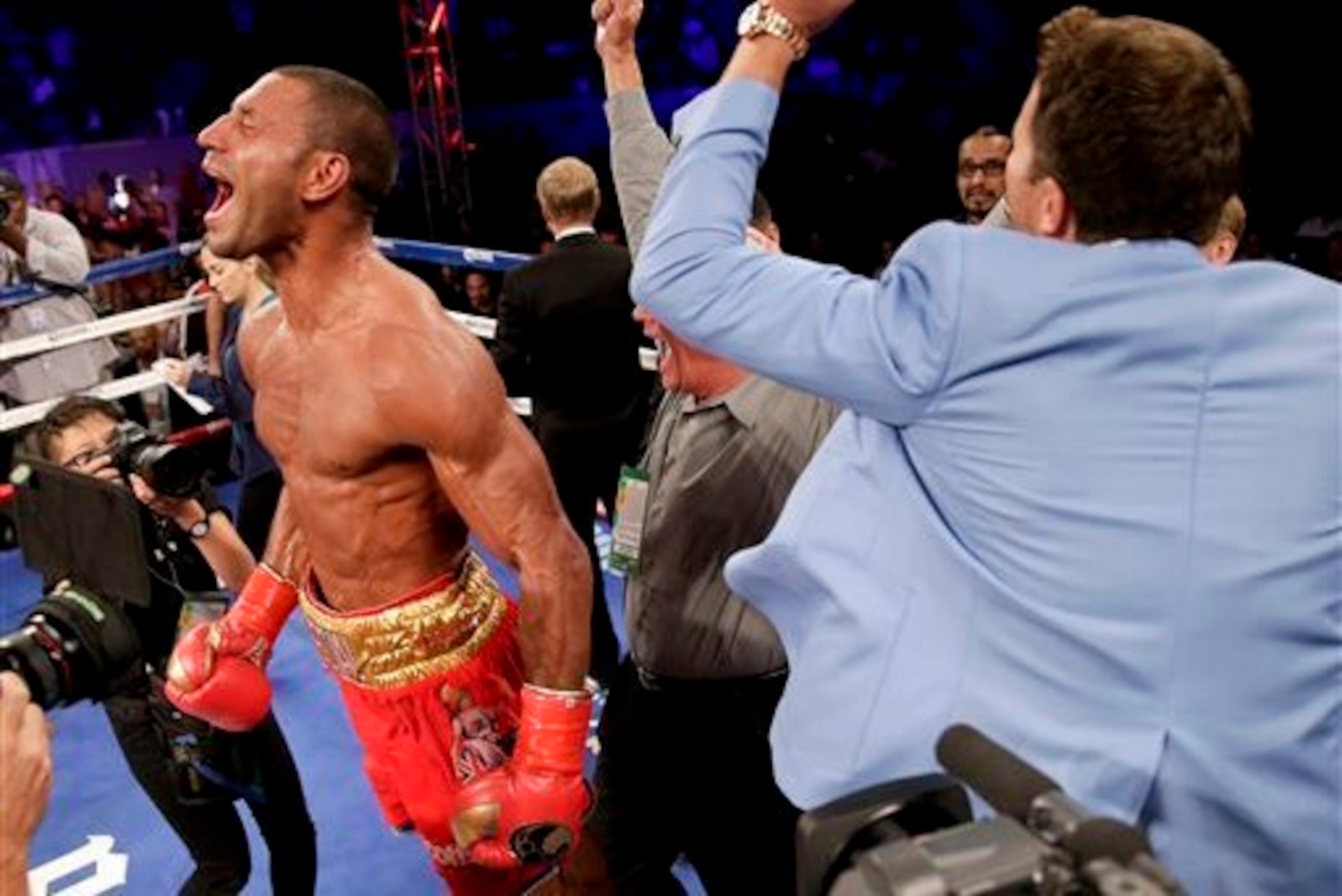 Kell Brook celebrates in California