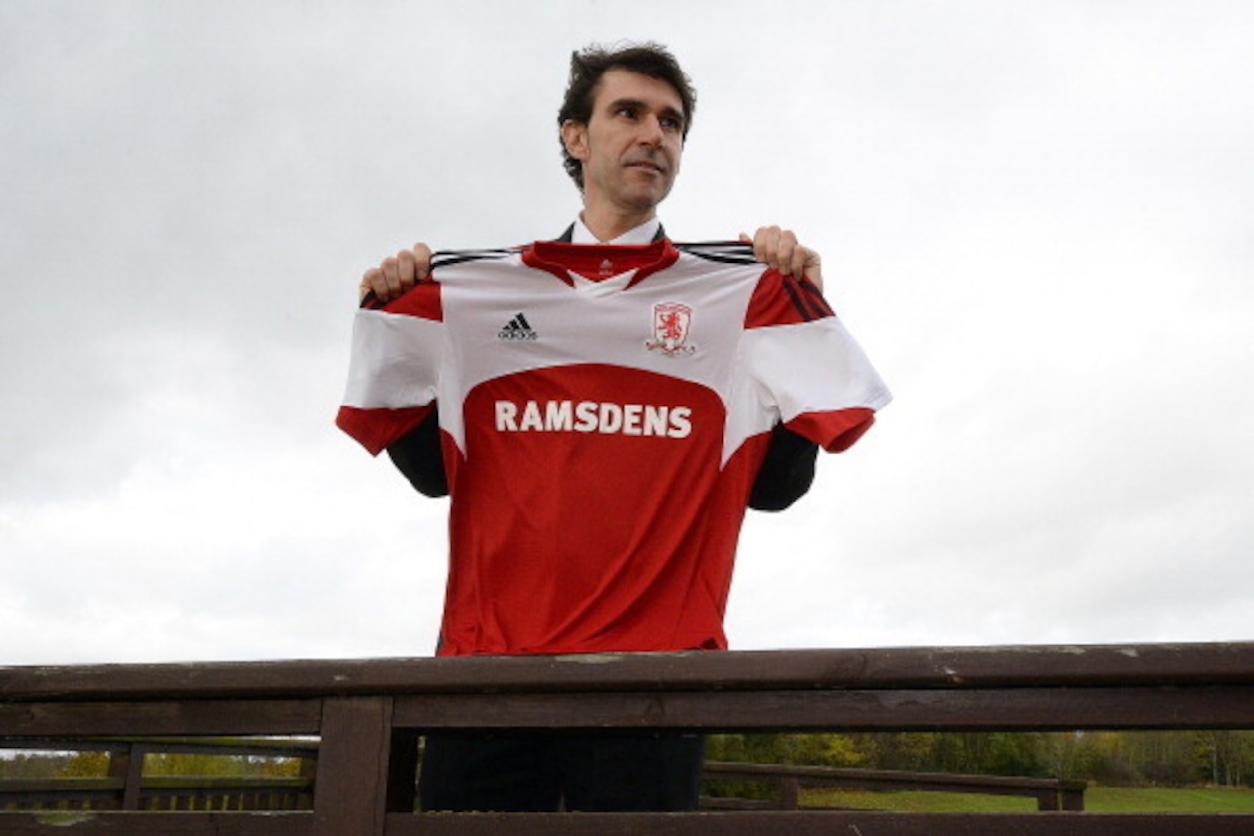 MIDDLESBROUGH, ENGLAND - NOVEMBER 13: Aitor Karanka poses for the media as he is officially unveiled as the new manager of Middlesbrough Football Club during a press conference at Rockliffe Park training complex on November 13, 2013 in Middlesbrough, Eng MIDDLESBROUGH, ENGLAND - NOVEMBER 13: Aitor Karanka poses for the media as he is officially unveiled as the new manager of Middlesbrough Football Club during a press conference at Rockliffe Park training complex on November 13, 2013 in Middlesbrough, Eng