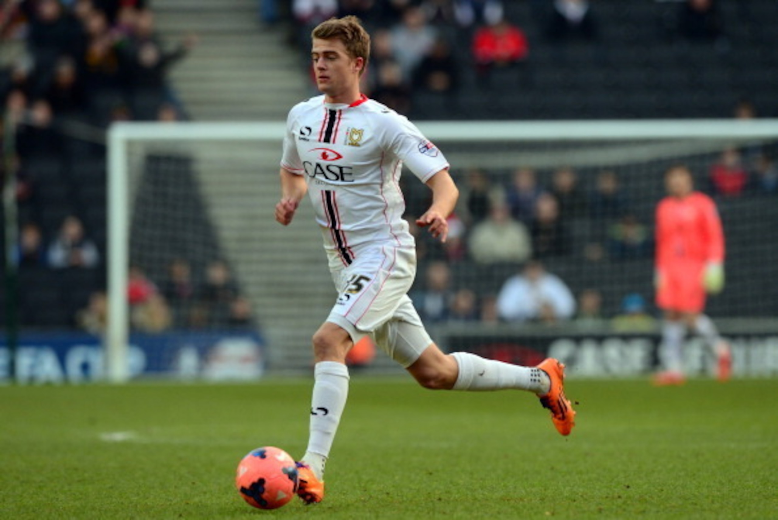 MILTON KEYNES, ENGLAND - DECEMBER 07: Patrick Bamford of MK Dons in action during the FA Cup Second match between MK Dons and Dover Athletic match at Stadium MK on December 7, 2013 in Milton Keynes, England. (Photo by Robin Parker/Getty Images) MILTON KEYNES, ENGLAND - DECEMBER 07: Patrick Bamford of MK Dons in action during the FA Cup Second match between MK Dons and Dover Athletic match at Stadium MK on December 7, 2013 in Milton Keynes, England. (Photo by Robin Parker/Getty Images)