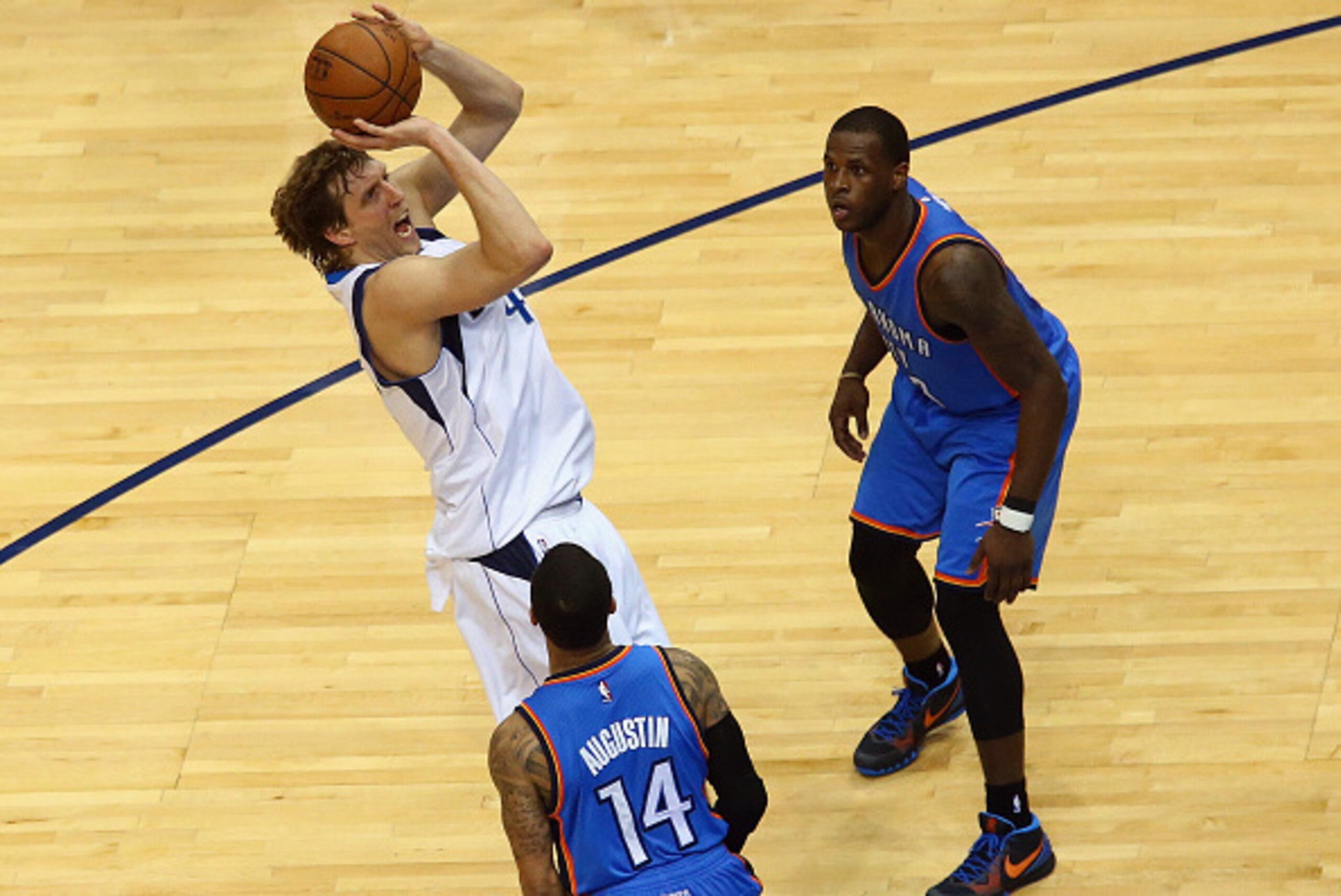 DALLAS, TX - MARCH 16:  Dirk Nowitzki #41 of the Dallas Mavericks at American Airlines Center on March 16, 2015 in Dallas, Texas.  NOTE TO USER: User expressly acknowledges and agrees that, by downloading and or using this photograph, User is consenting t