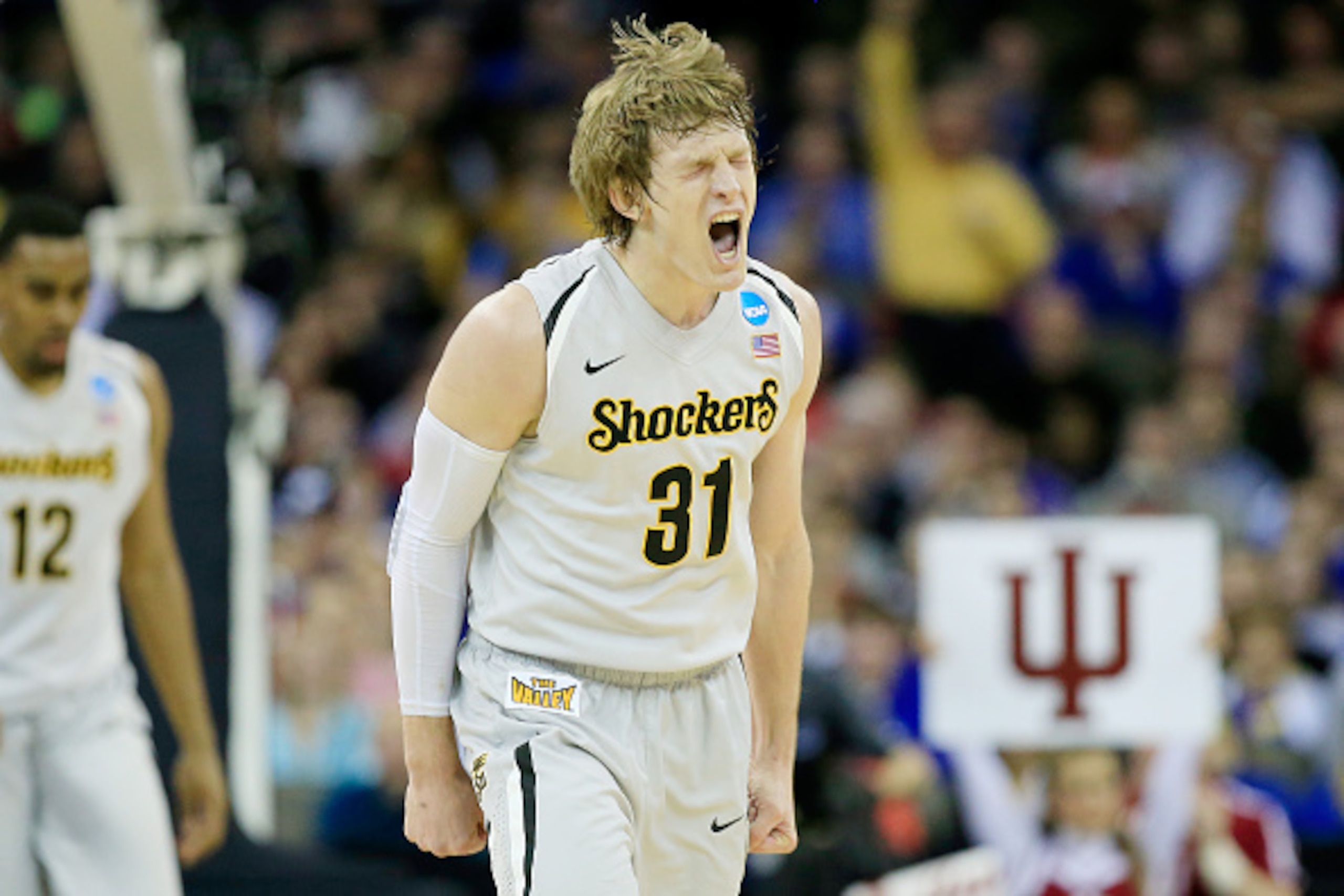 OMAHA, NE - MARCH 20: Ron Baker #31 of the Wichita State Shockers reacts in the second half against the Indiana Hoosiers during the second round of the 2015 NCAA Men's Basketball Tournament at the CenturyLink Center on March 20, 2015 in Omaha, Nebraska. OMAHA, NE - MARCH 20: Ron Baker #31 of the Wichita State Shockers reacts in the second half against the Indiana Hoosiers during the second round of the 2015 NCAA Men's Basketball Tournament at the CenturyLink Center on March 20, 2015 in Omaha, Nebraska.