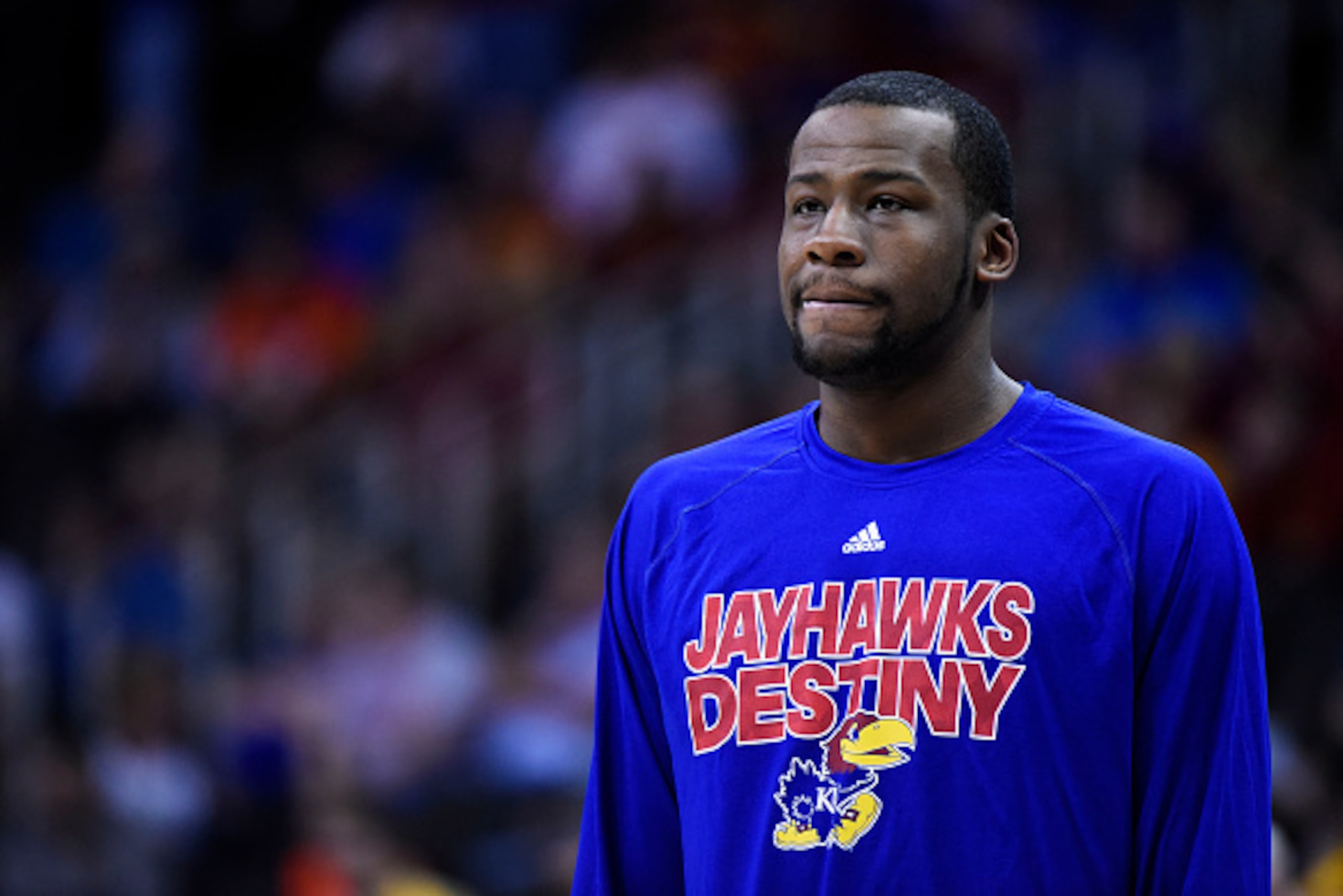 KANSAS CITY, MO - MARCH 13: Cliff Alexander #2 of the Kansas Jayhawks looks on against the Baylor Bears during a semifinal game of the 2015 Big 12 Basketball Tournament at Sprint Center on March 13, 2015 in Kansas City, Missouri. (Photo by Ed Zurga/Gett KANSAS CITY, MO - MARCH 13: Cliff Alexander #2 of the Kansas Jayhawks looks on against the Baylor Bears during a semifinal game of the 2015 Big 12 Basketball Tournament at Sprint Center on March 13, 2015 in Kansas City, Missouri. (Photo by Ed Zurga/Gett
