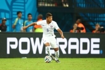 Jun 22, 2014; Manaus, Amazonas, BRAZIL; USA defender DeAndre Yedlin (2) against Portugal during the 2014 World Cup at Arena Amazonia. The game ended in a 2-2 draw. Mandatory Credit: Mark J. Rebilas-USA TODAY Sports