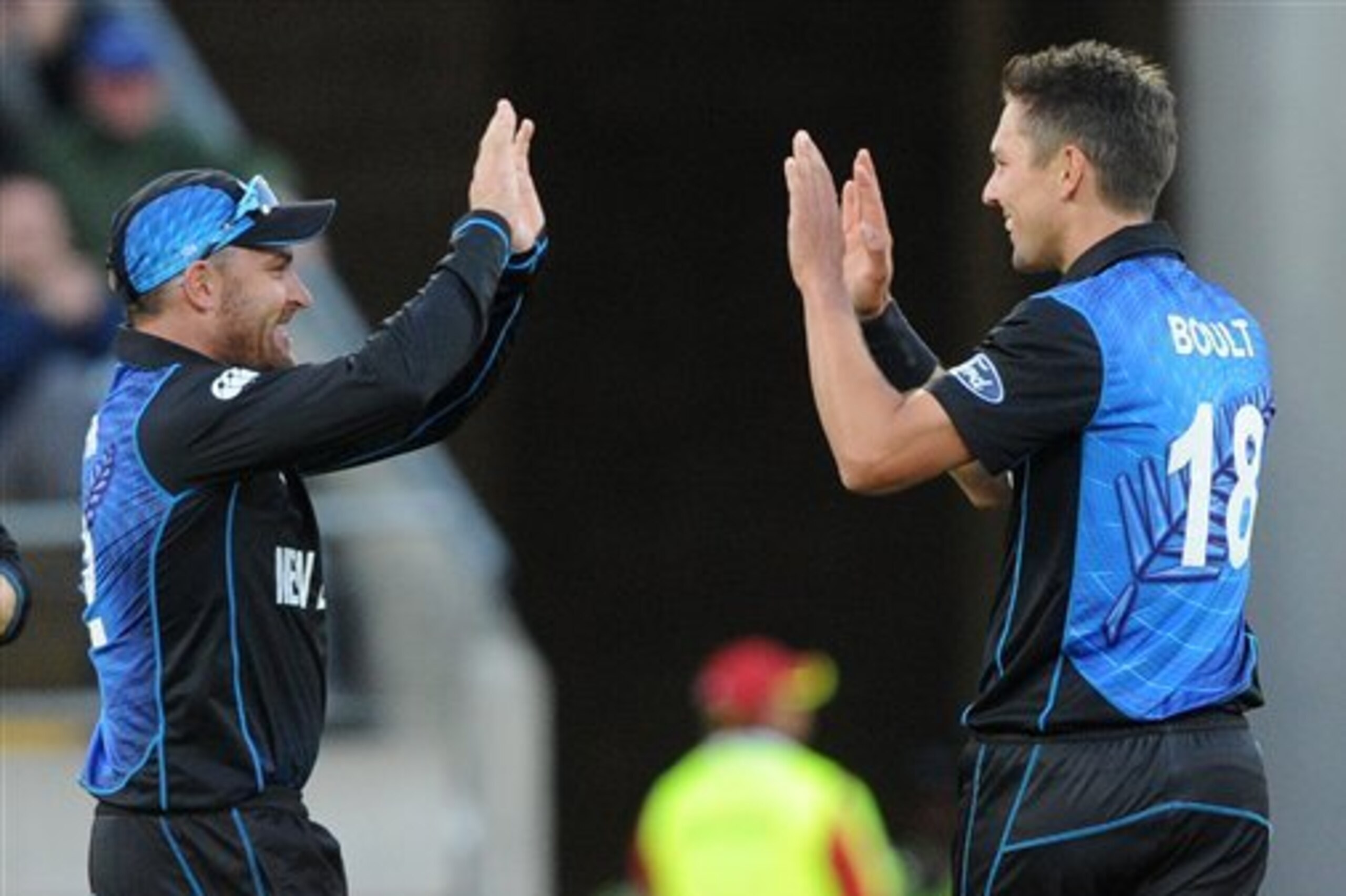 McCullum celebrates with Trent Boult