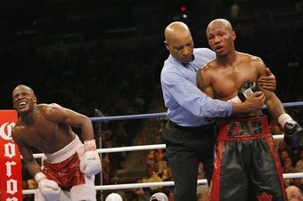 Mayweather beat Judah by unanimous decision in 2006.