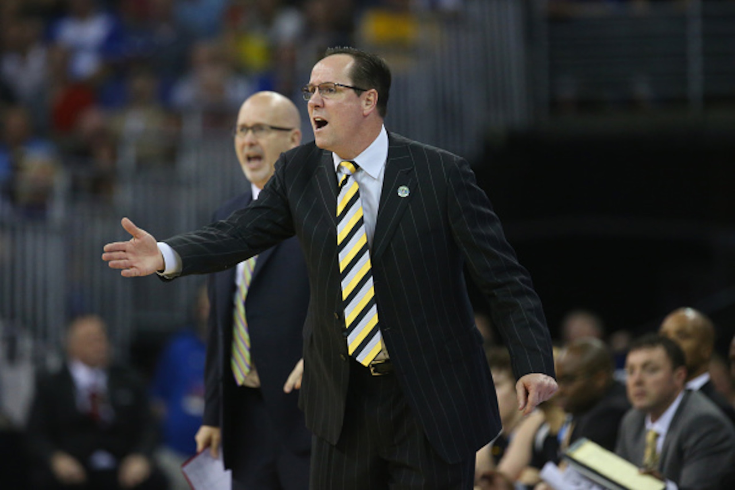 OMAHA, NE - MARCH 22: Head coach Gregg Marshall of the Wichita State Shockers during the third round of the 2015 NCAA Men's Basketball Tournament at CenturyLink Center on March 22, 2015 in Omaha, Nebraska. (Photo by Ronald Martinez/Getty Images) OMAHA, NE - MARCH 22: Head coach Gregg Marshall of the Wichita State Shockers during the third round of the 2015 NCAA Men's Basketball Tournament at CenturyLink Center on March 22, 2015 in Omaha, Nebraska. (Photo by Ronald Martinez/Getty Images)