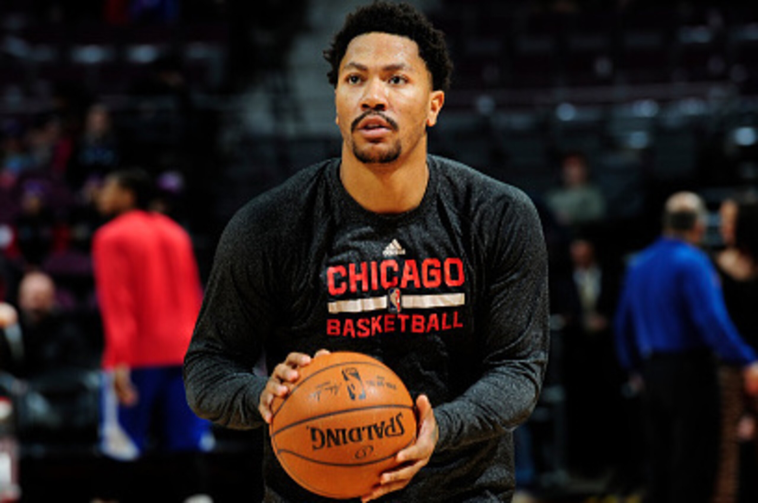AUBURN HILLS, MI - MARCH 21:  Derrick Rose #1 of the Chicago Bulls before the game against the Detroit Pistons on March 21, 2015 at the Palace of Auburn Hills in Auburn Hills, Michigan. NOTE TO USER: User expressly acknowledges and agrees that, by downloa