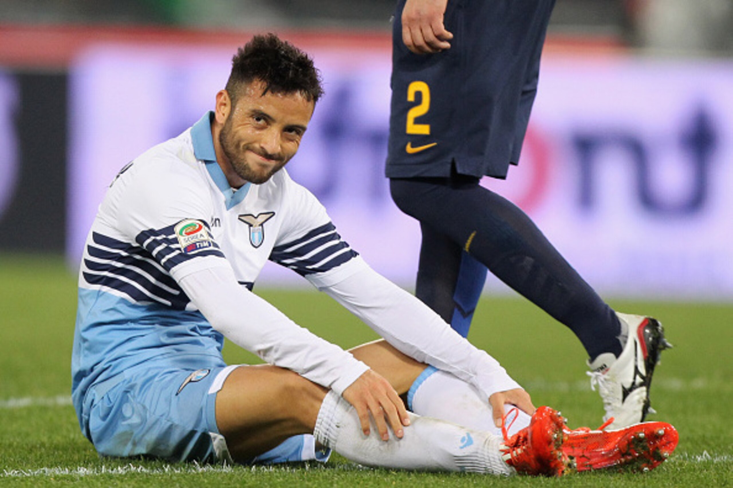 ROME, ITALY - MARCH 22:  Felipe Anderson of SS Lazio reacts during the Serie A match between SS Lazio and Hellas Verona FC at Stadio Olimpico on March 22, 2015 in Rome, Italy.  (Photo by Paolo Bruno/Getty Images)