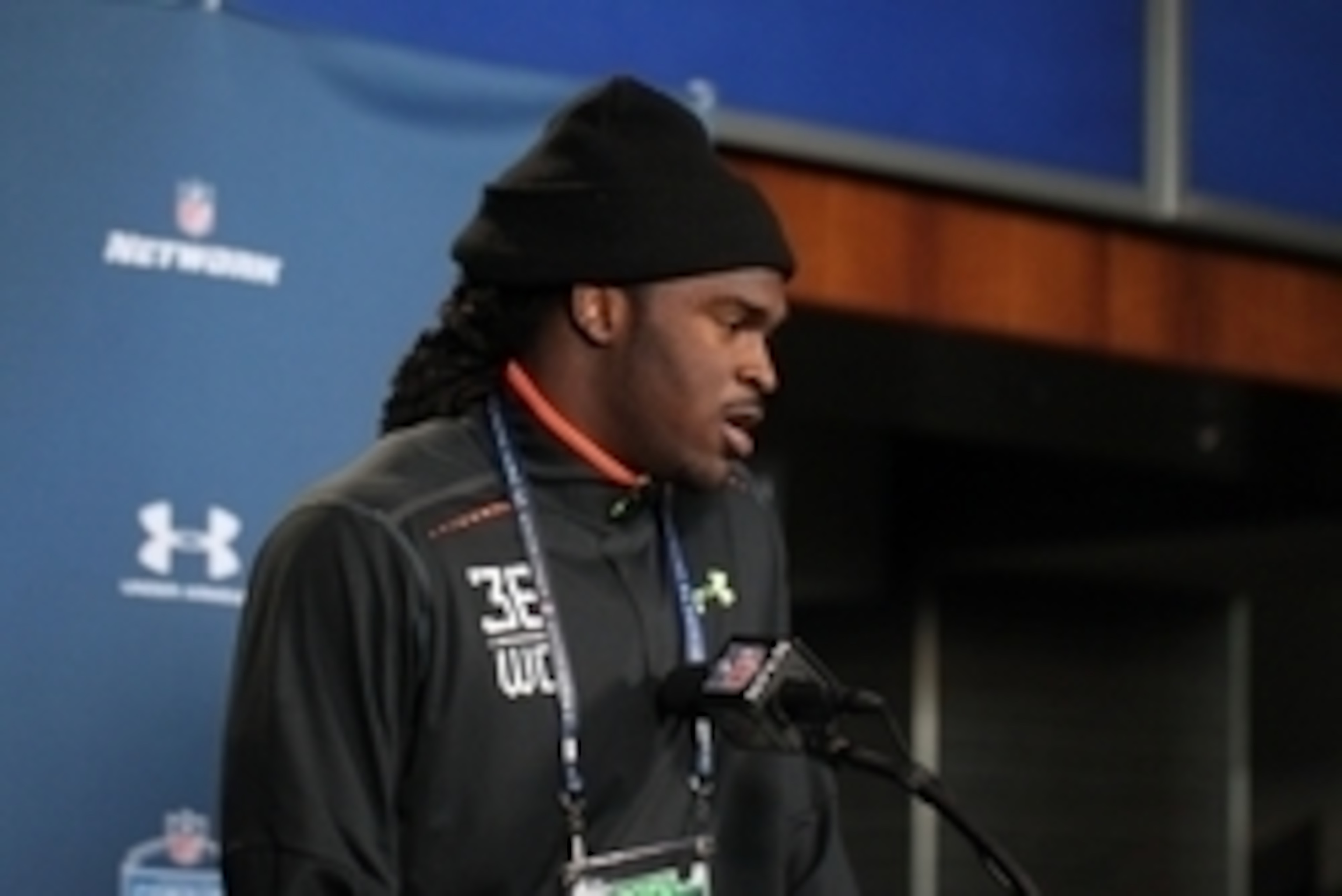 Feb 19, 2015; Indianapolis, IN, USA; Central Florida wide receiver Breshad Perriman speaks to the media during the 2015 NFL Combine at Lucas Oil Stadium. Mandatory Credit: Brian Spurlock-USA TODAY Sports Feb 19, 2015; Indianapolis, IN, USA; Central Florida wide receiver Breshad Perriman speaks to the media during the 2015 NFL Combine at Lucas Oil Stadium. Mandatory Credit: Brian Spurlock-USA TODAY Sports
