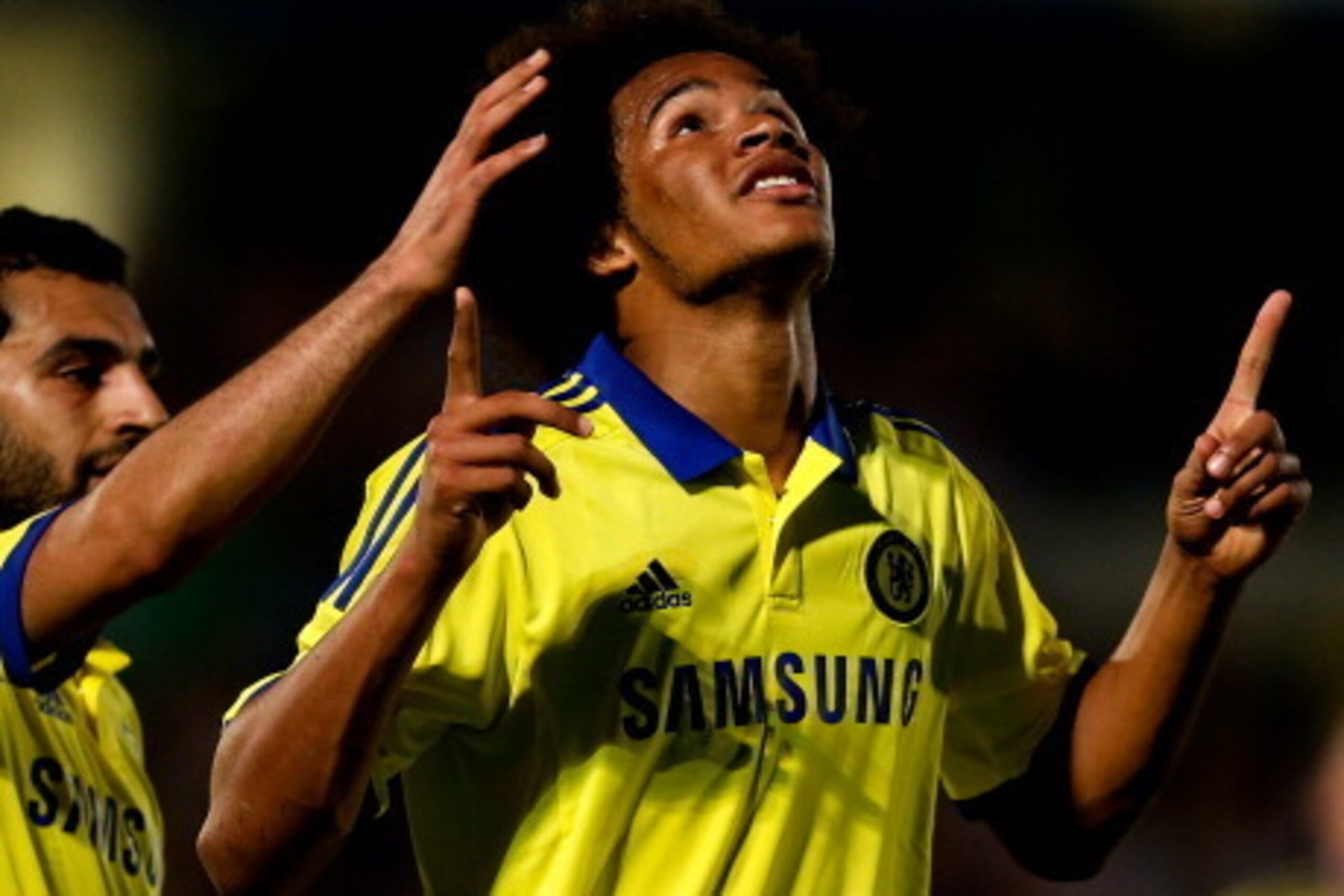 HIGH WYCOMBE, ENGLAND - JULY 16:  Izzy Brown of Chelsea celebrates scoring a goal duing the pre season friendly match between Wycombe Wanderers and Chelsea at Adams Park on July 16, 2014 in High Wycombe, England.  (Photo by Ben Hoskins/Getty Images)