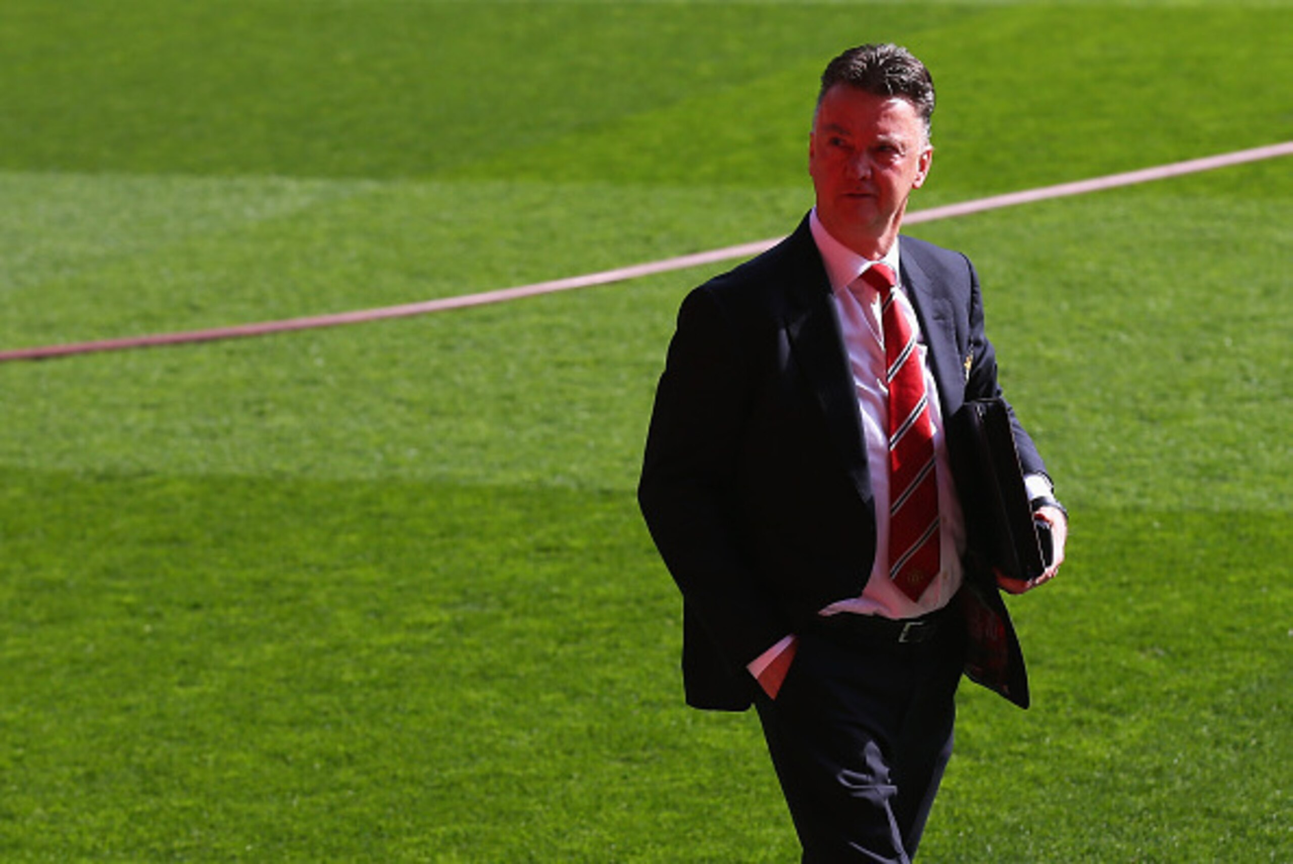 LIVERPOOL, ENGLAND - MARCH 22:  Louis van Gaal, manager of Manchester United arrives for the Barclays Premier League match between Liverpool and Manchester United at Anfield on March 22, 2015 in Liverpool, England.  (Photo by Alex Livesey/Getty Images)