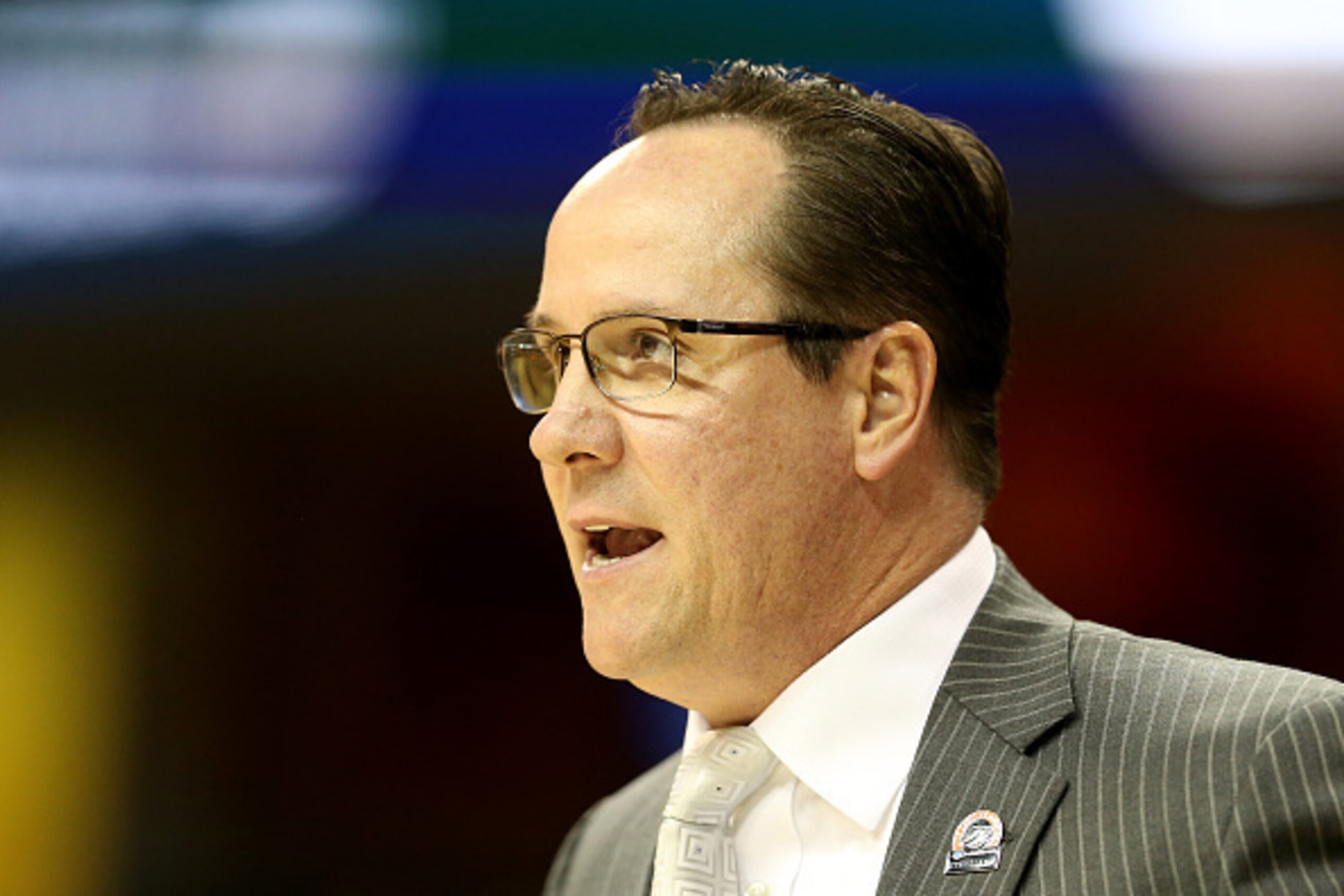 CLEVELAND, OH - MARCH 26:  Head coach Gregg Marshall of the Wichita State Shockers looks on from the sideline against the Notre Dame Fighting Irish during the Midwest Regional semifinal of the 2015 NCAA Men's Basketball Tournament at Quicken Loans Arena o