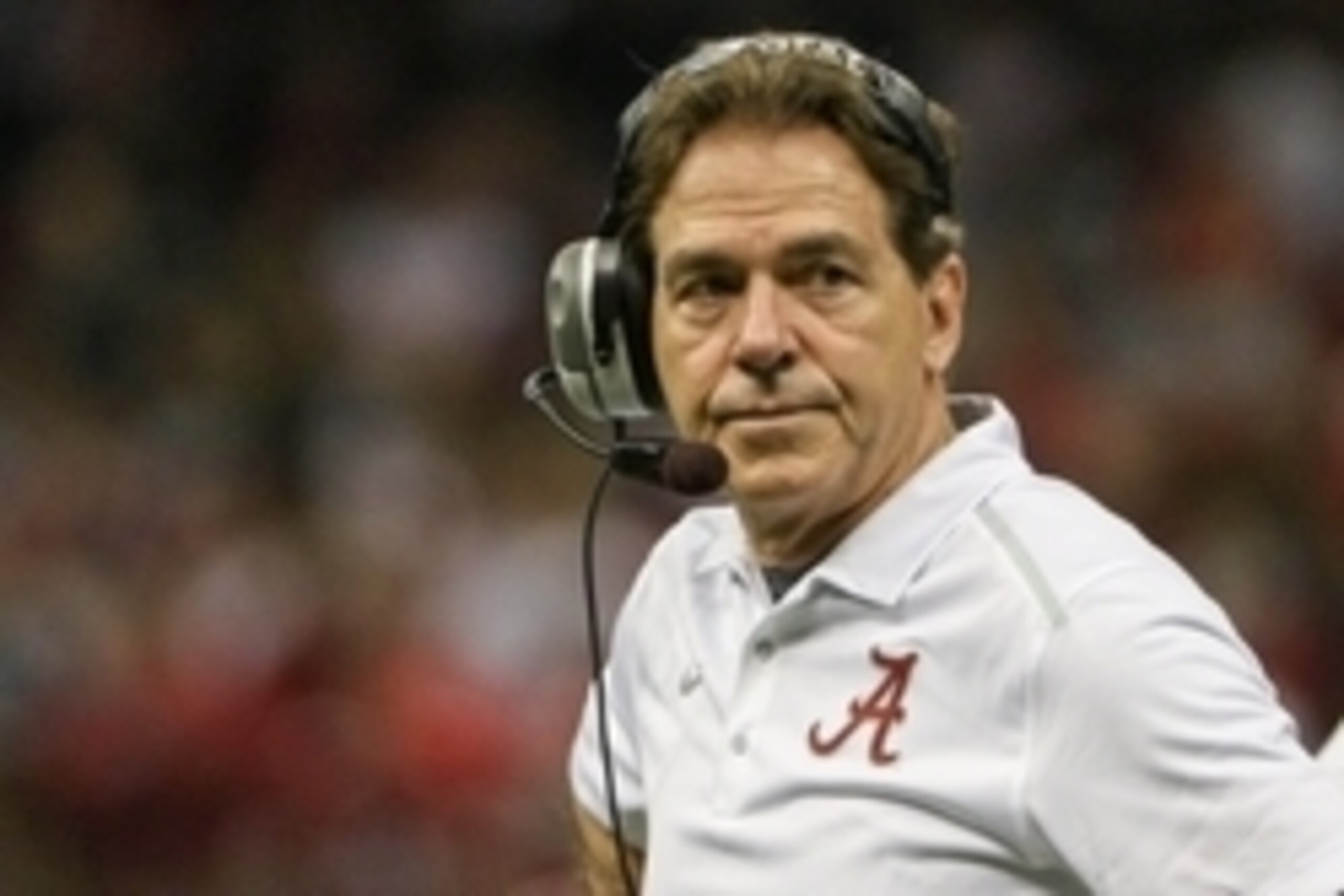 Jan 1, 2015; New Orleans, LA, USA; Alabama Crimson Tide head coach Nick Saban against the Ohio State Buckeyes during the second quarter in the 2015 Sugar Bowl at Mercedes-Benz Superdome. Mandatory Credit: Derick E. Hingle-USA TODAY Sports